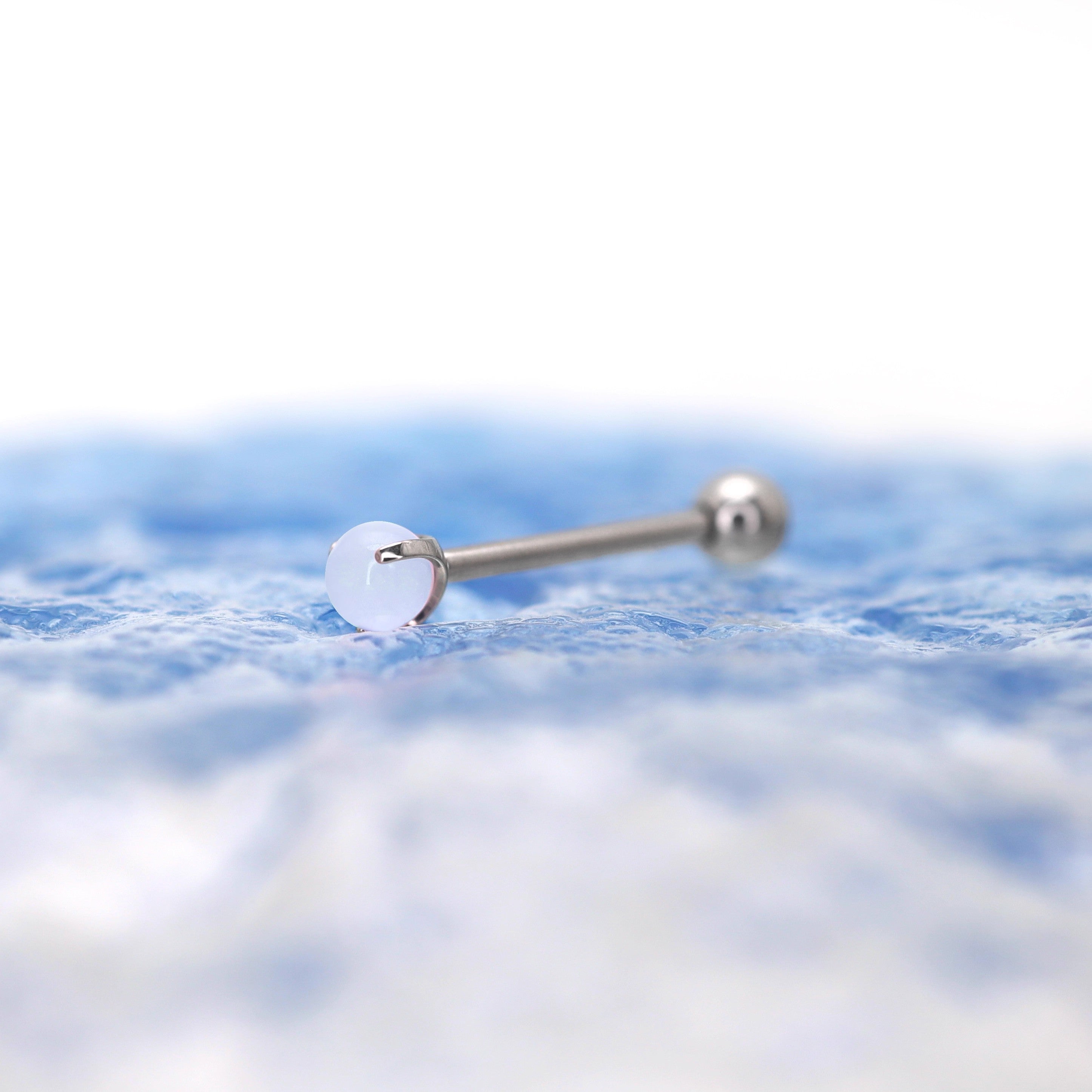 14G Pastel CZ Internally Threaded barbell stud