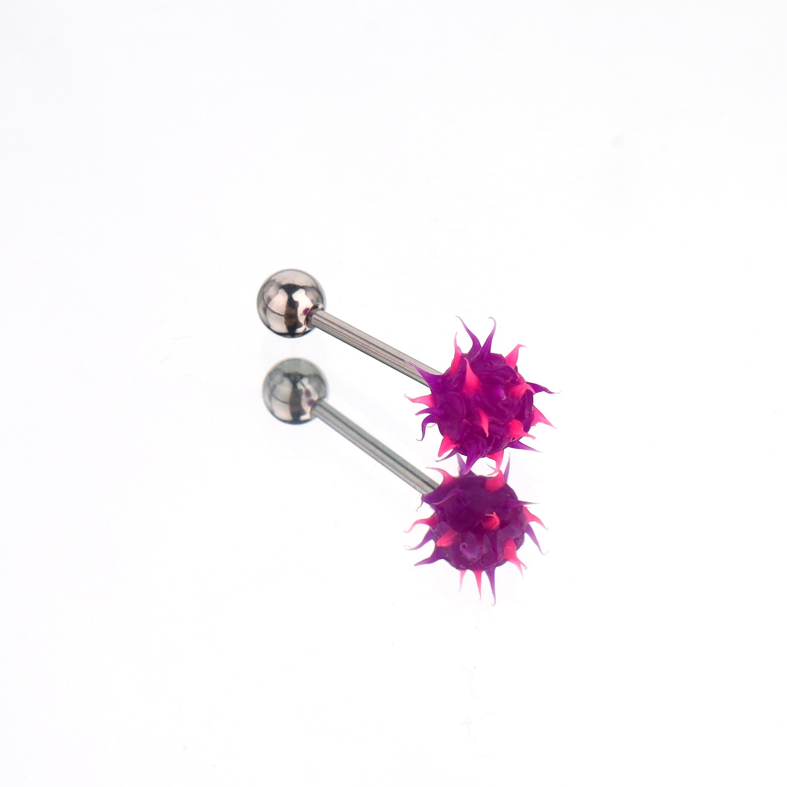 Spiked ball Silicone tongue stud