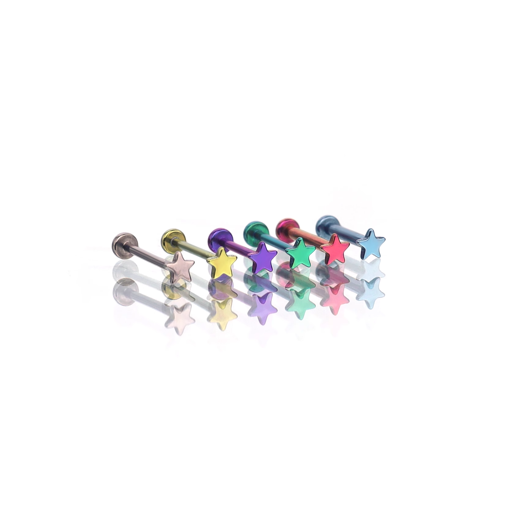 Mini Star Titanium Threadless Pin