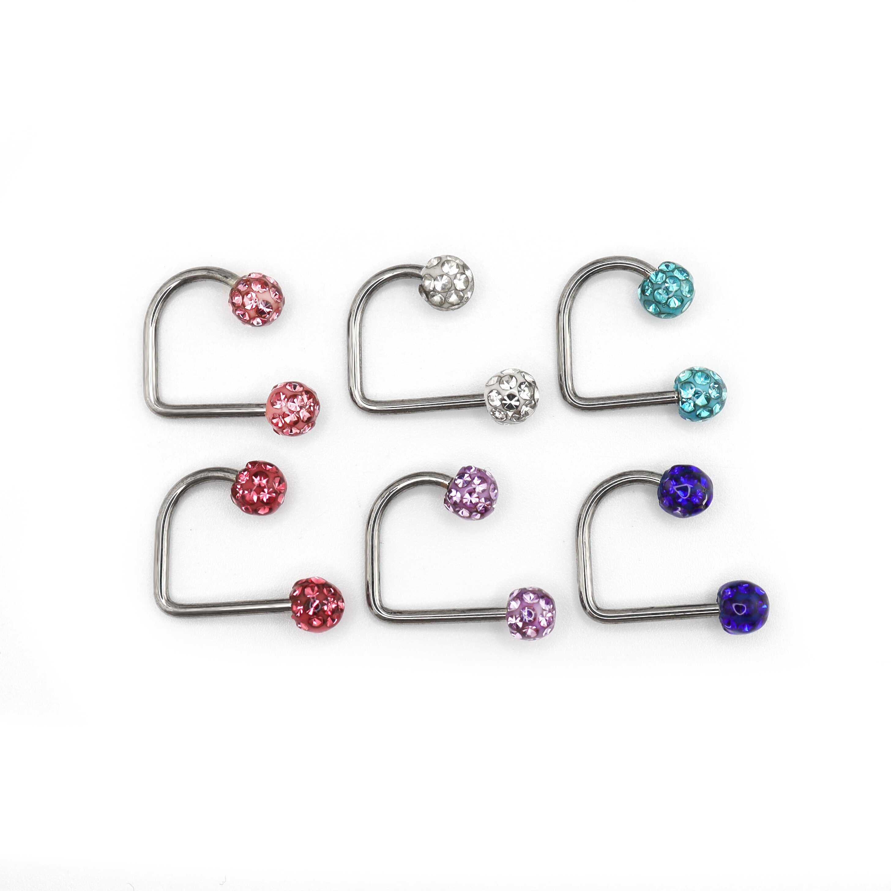 Full CZ Stainless Steel U-ring