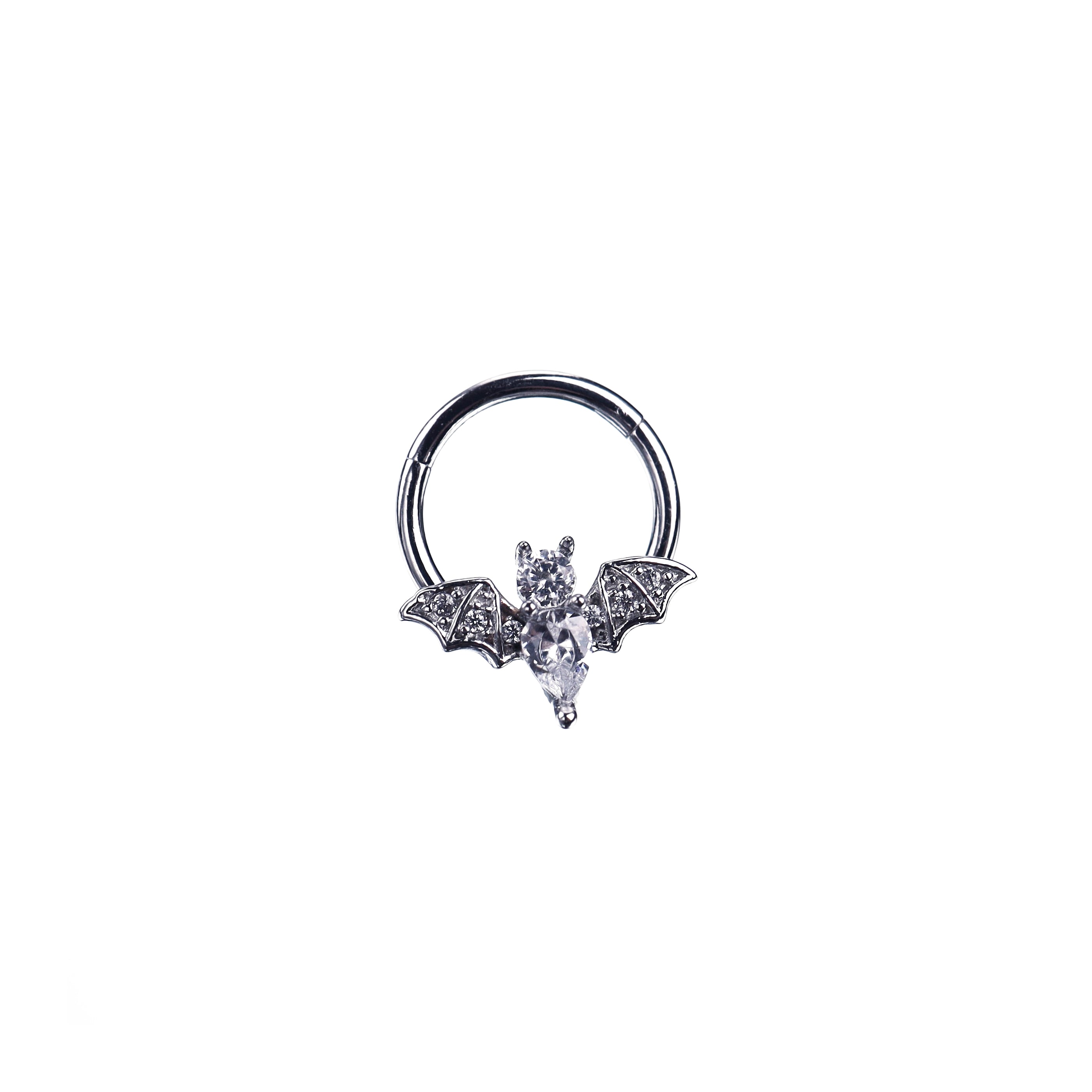 CZ Bat stainless steel Clicker Ring
