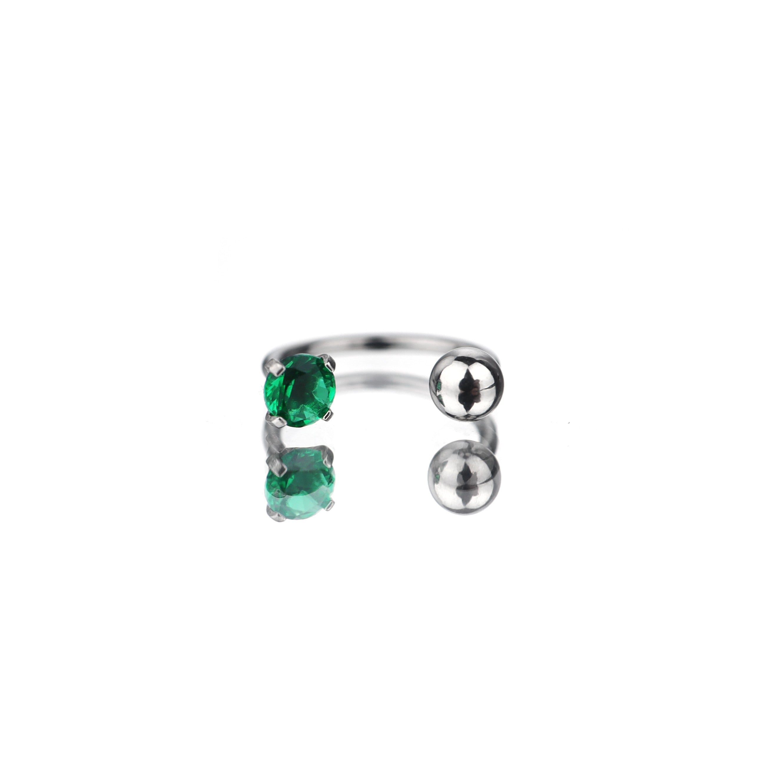 20G Thin Gauge CZ Horseshoe Ring