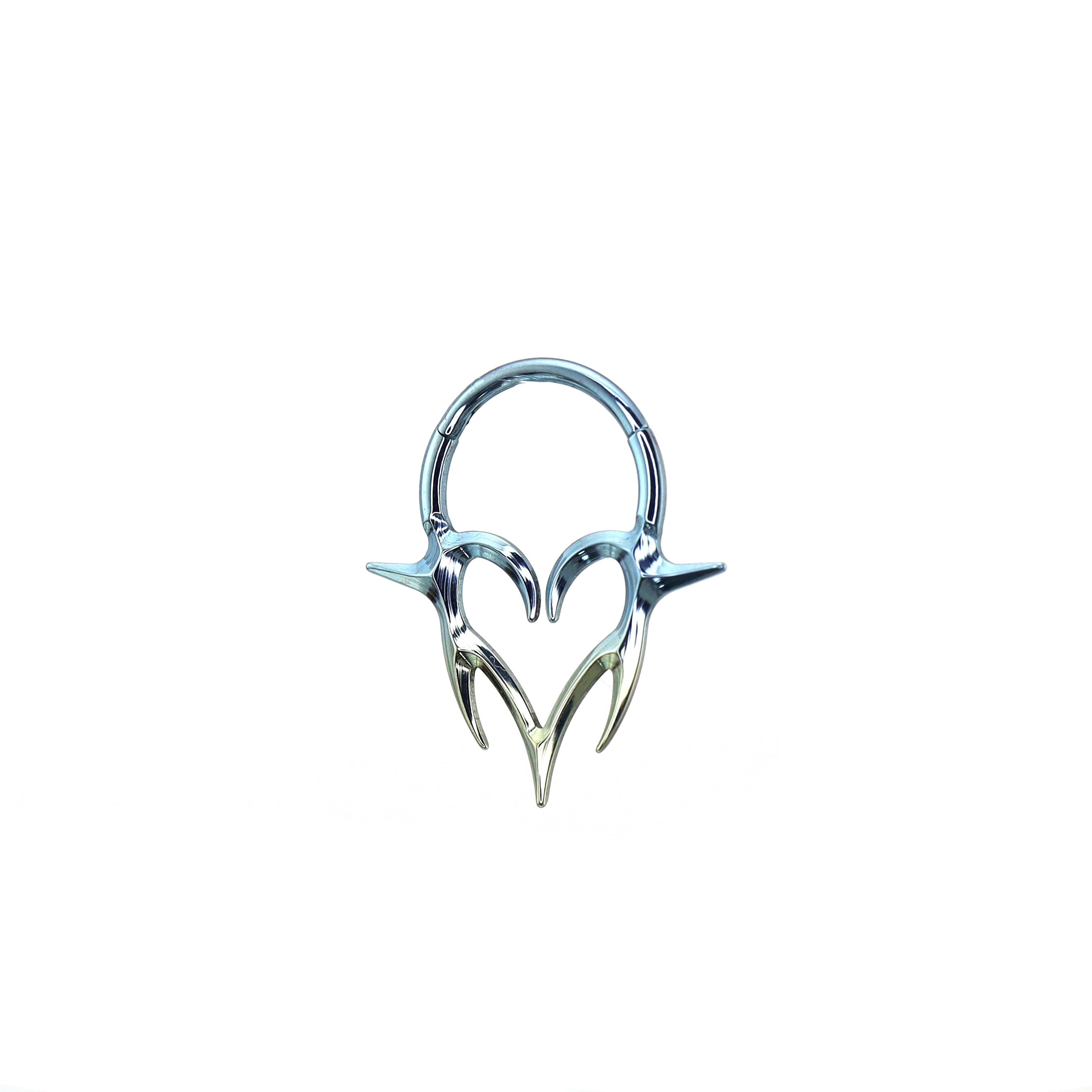 Heart-shaped Flame Segment Hoop