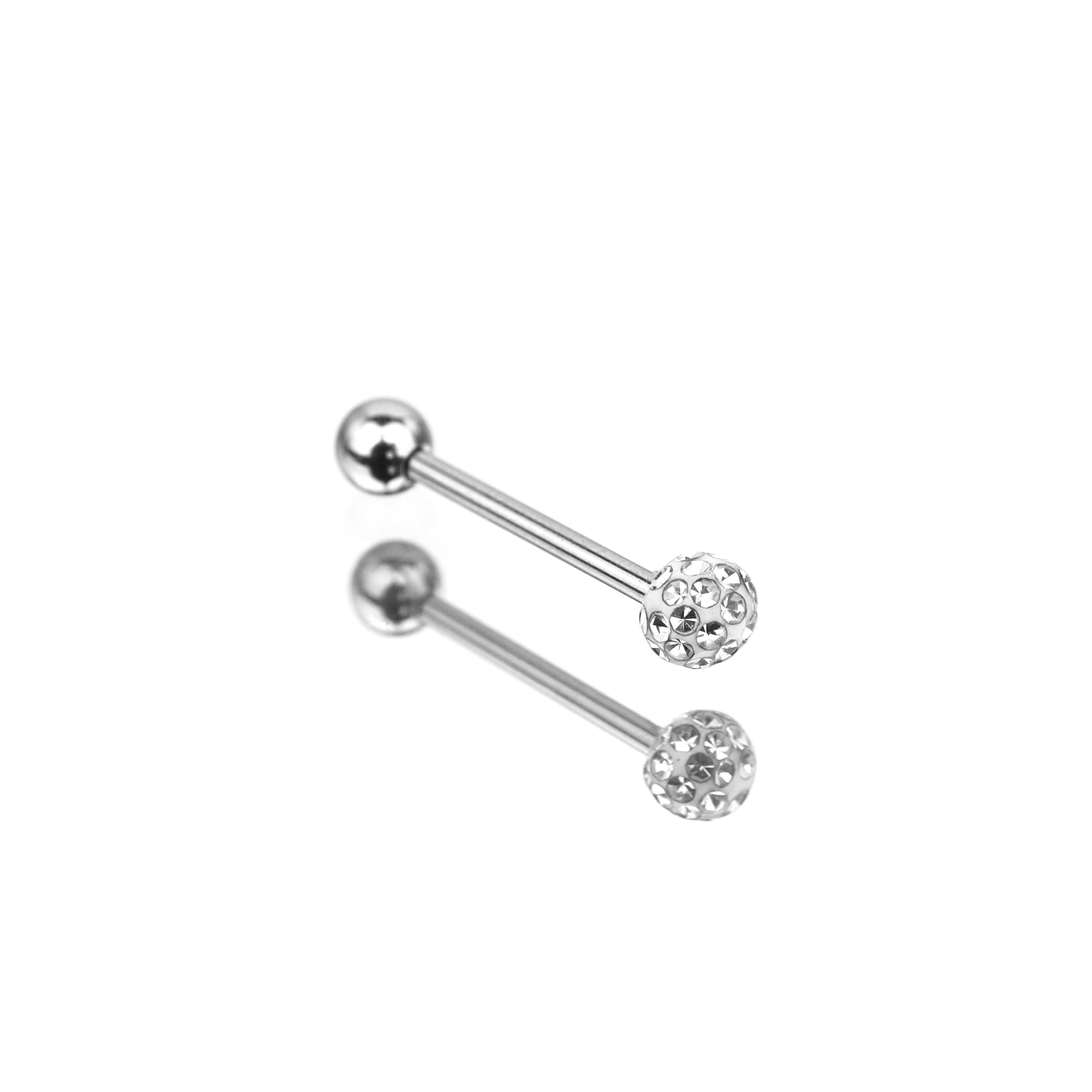 Full CZ Stainless Steel barbell studs