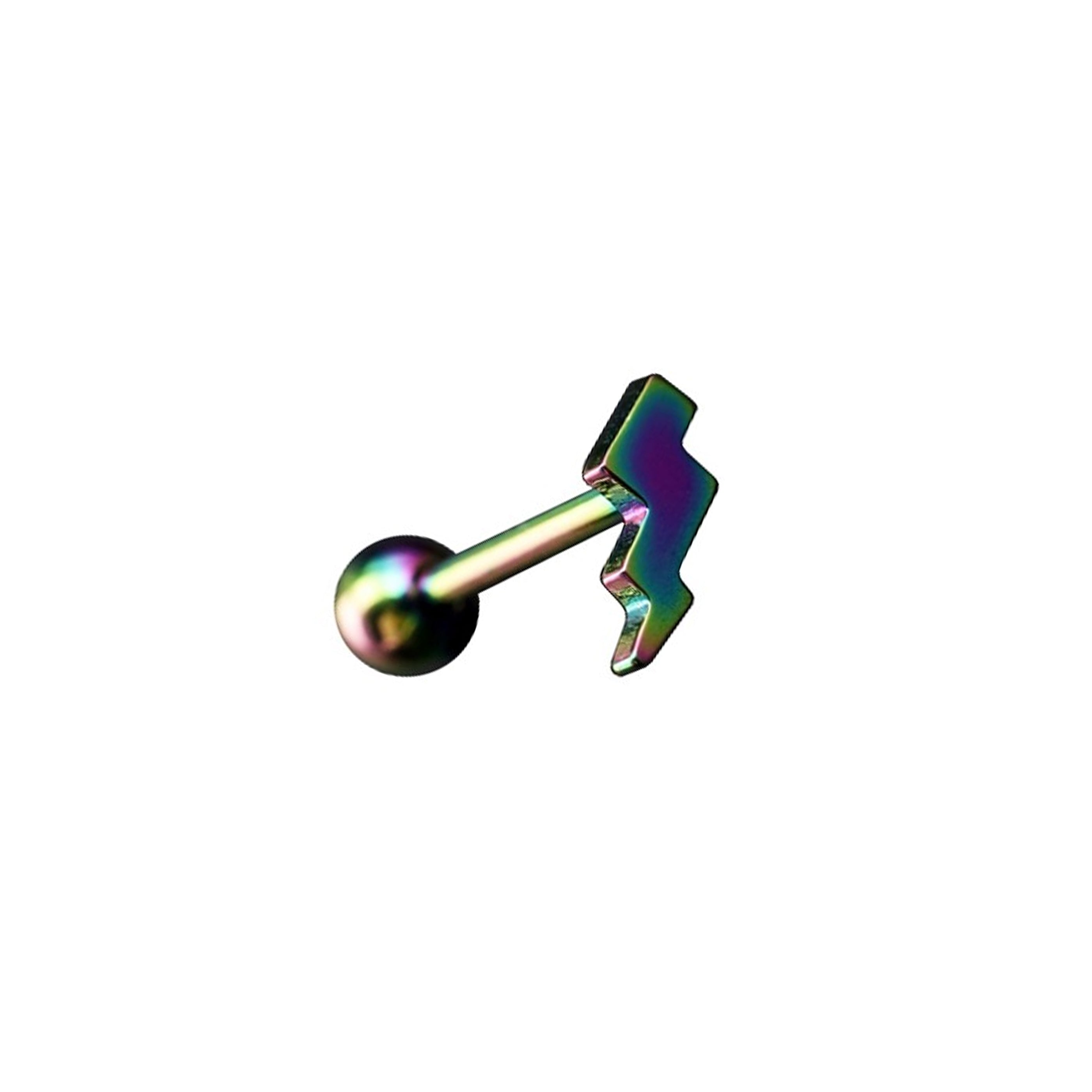 Lightning Bolt Stainless steel Tongue Stud