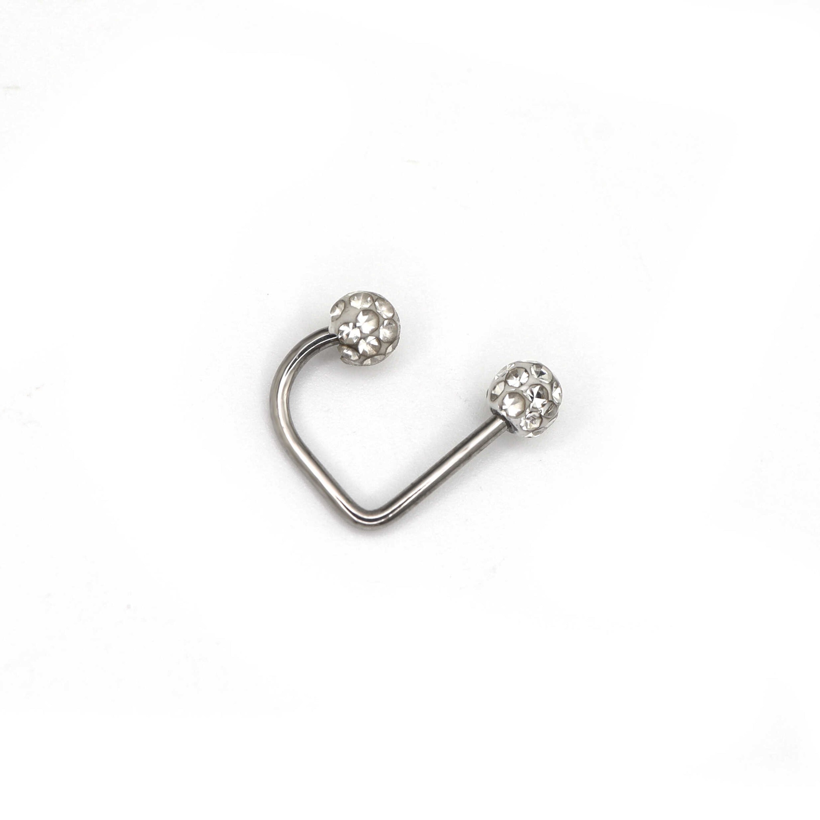 Full CZ Stainless Steel U-ring