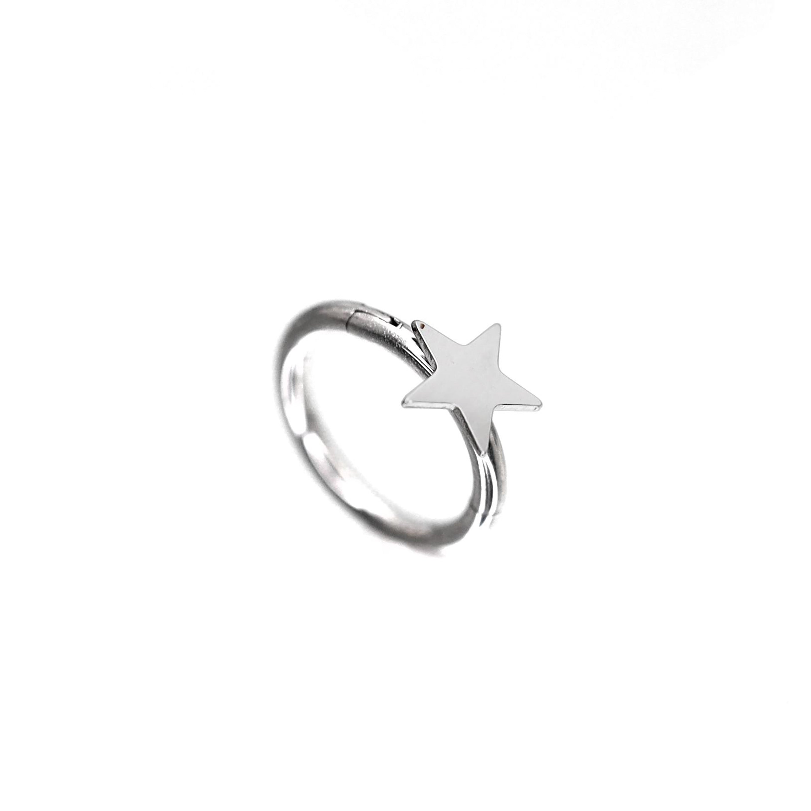 16G Pentagram stainless steel Clicker Hoop