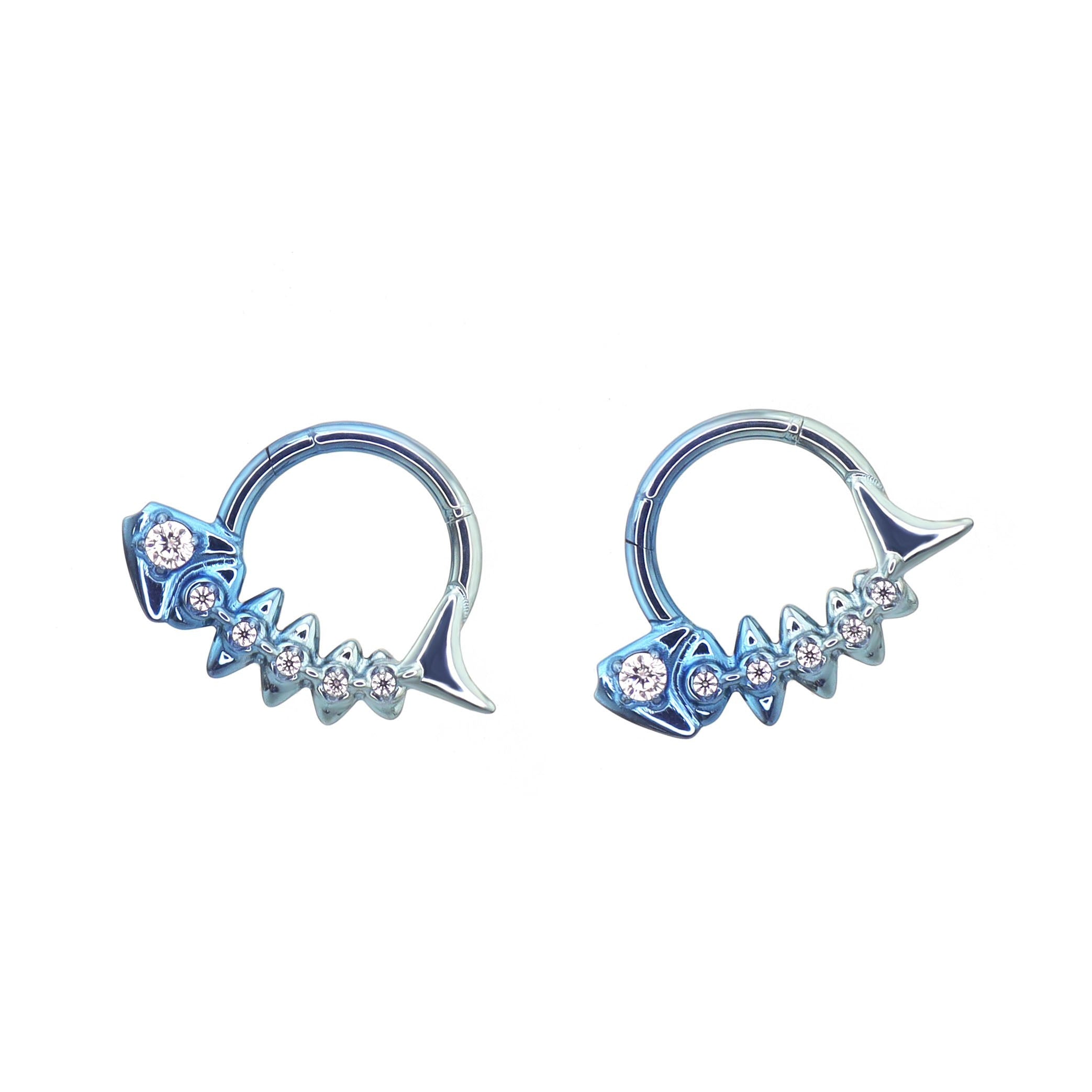 CZ Fishbone Titanium Segment Hoop