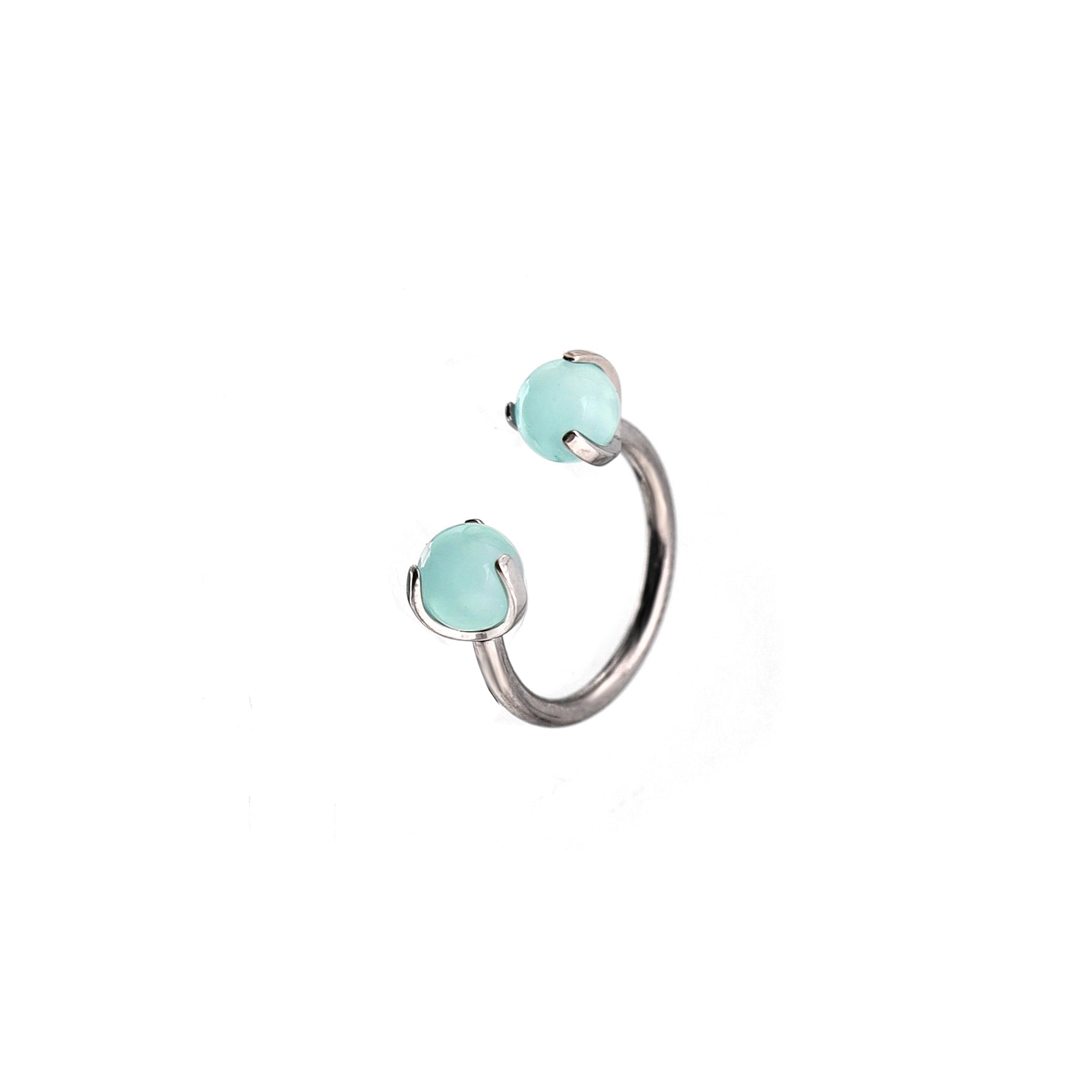 16G Pastel CZ Titanium Horseshoe Ring
