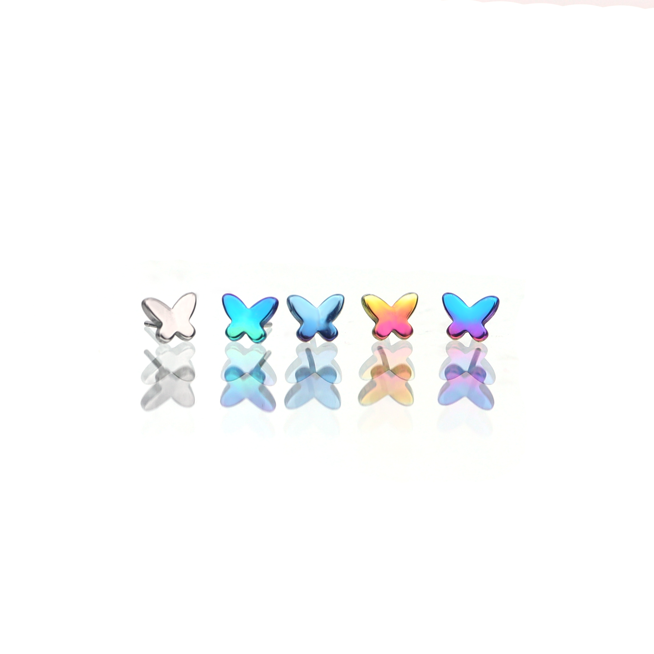 Butterfly Titanium Threadless Pin