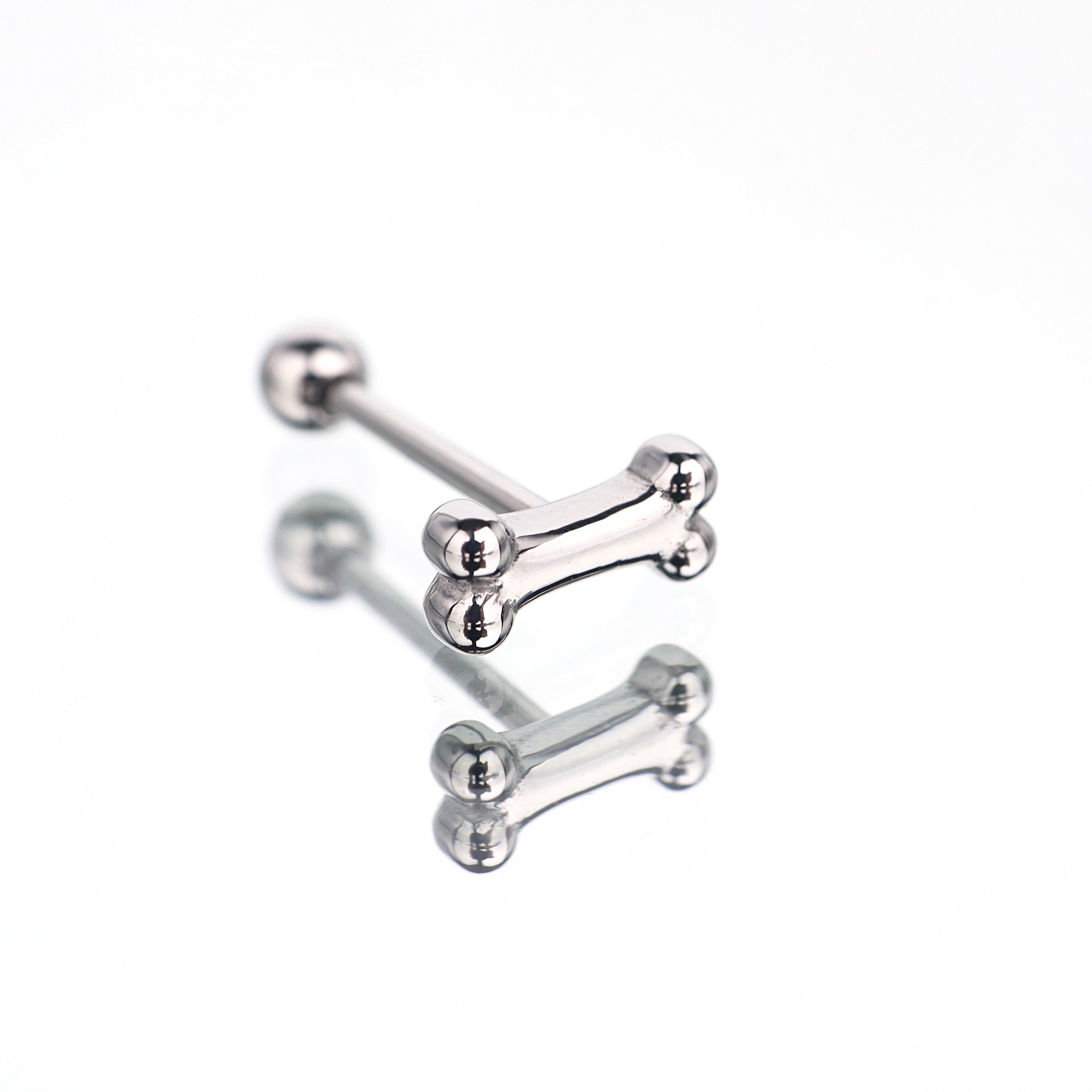 Bone Shaped stainless steel tongue stud