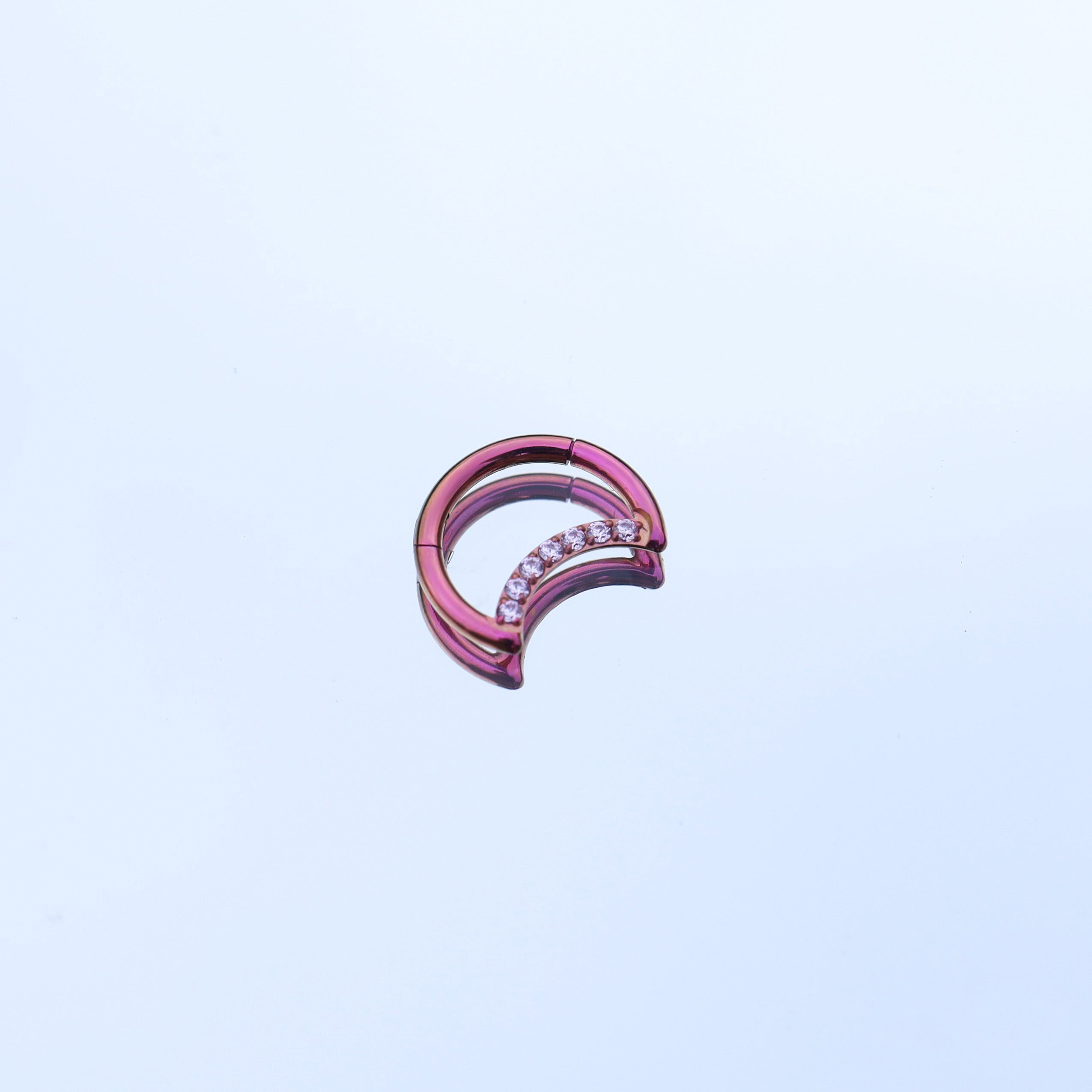 16G Moon CZ Titanium Segment Hoop