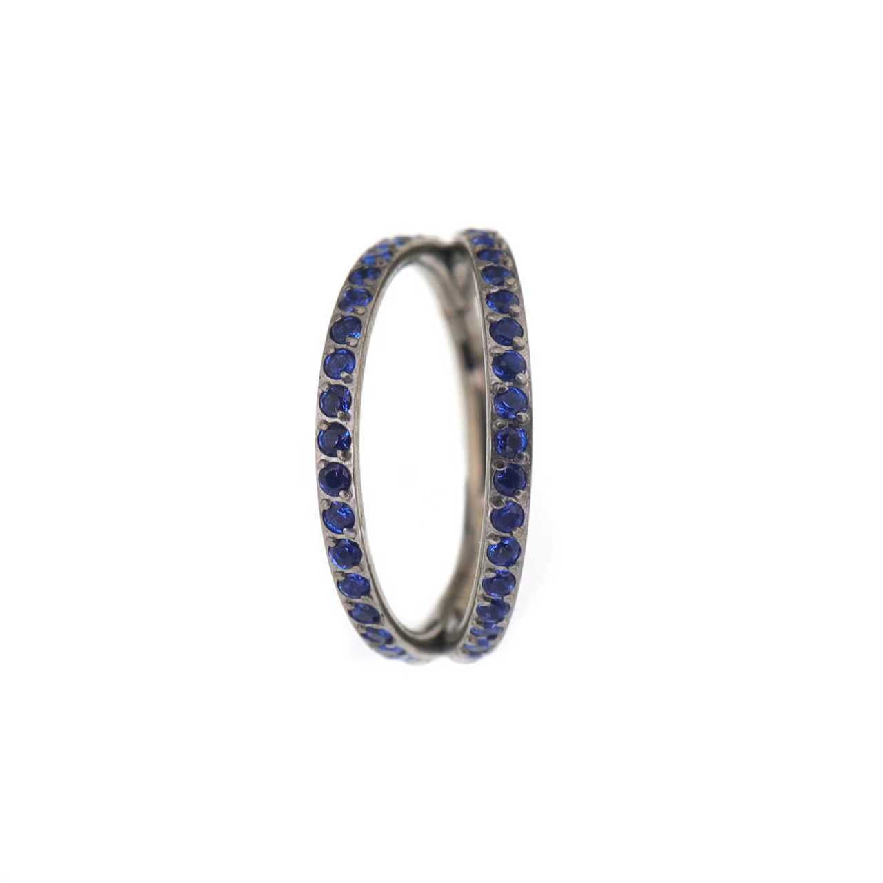 Double Row CZ Titanium Clicker Ring