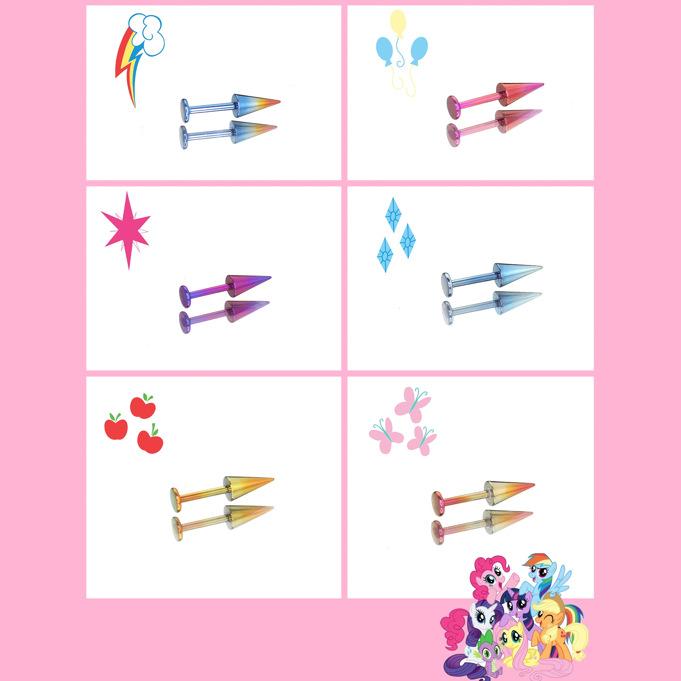 MLP Titanium Zirconia Devil Spike Stud - Ear & Lip