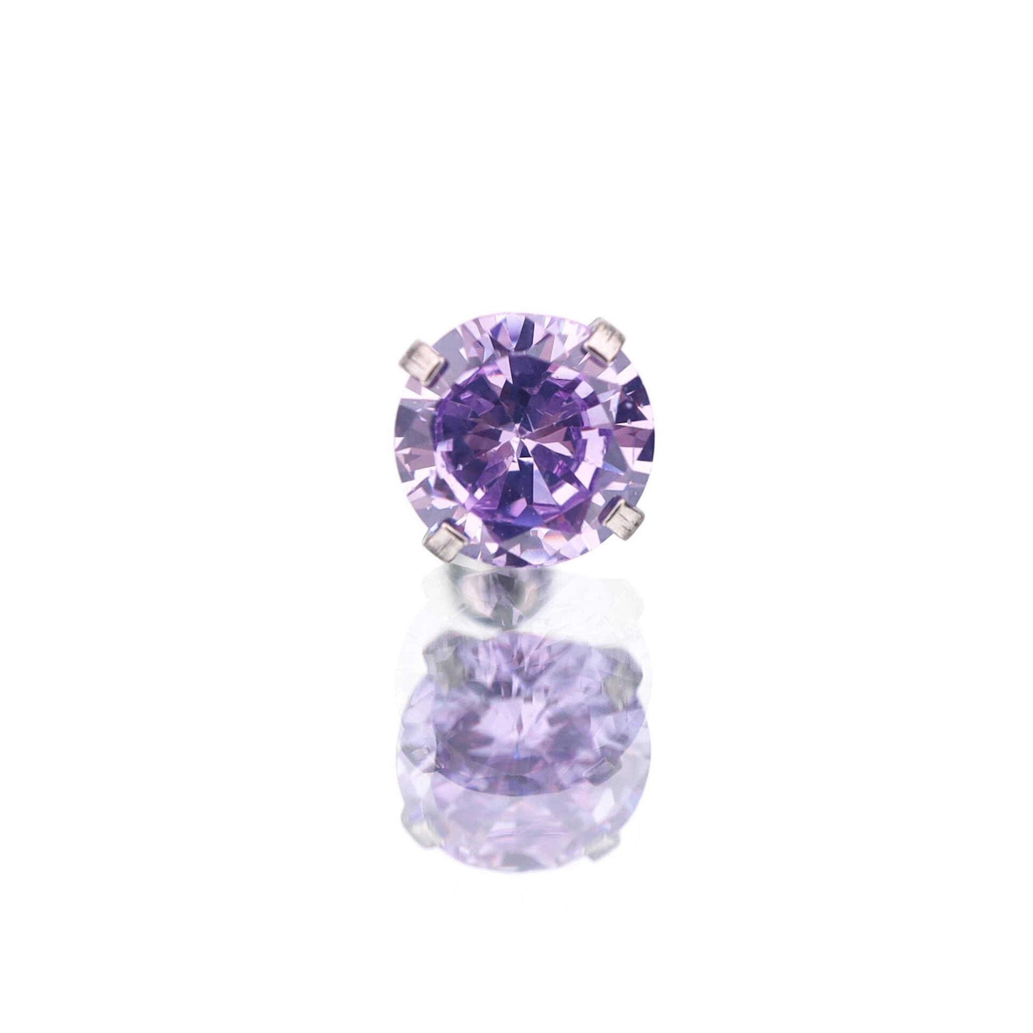 16G CZ Externally Threaded stainless steel Ear Studs ph1