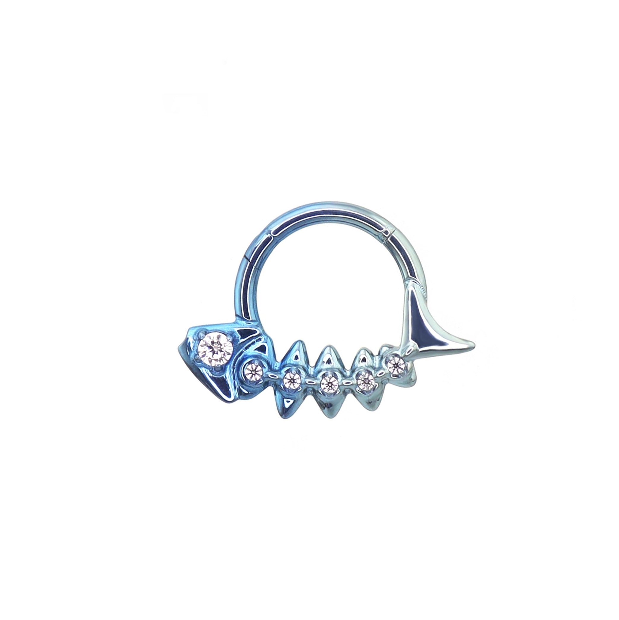 CZ Fishbone Titanium Segment Hoop