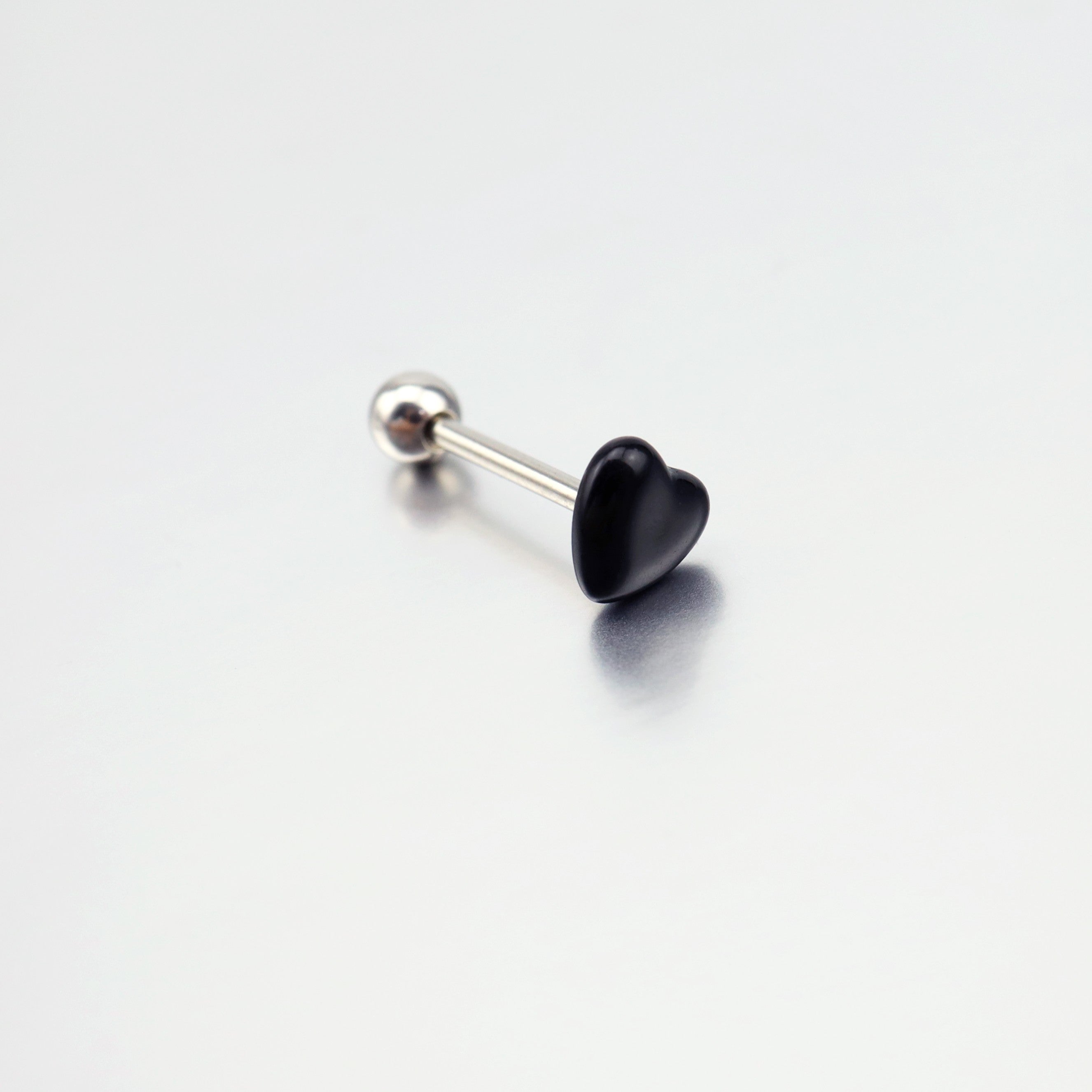 Heart-shaped Acrylic tongue stud