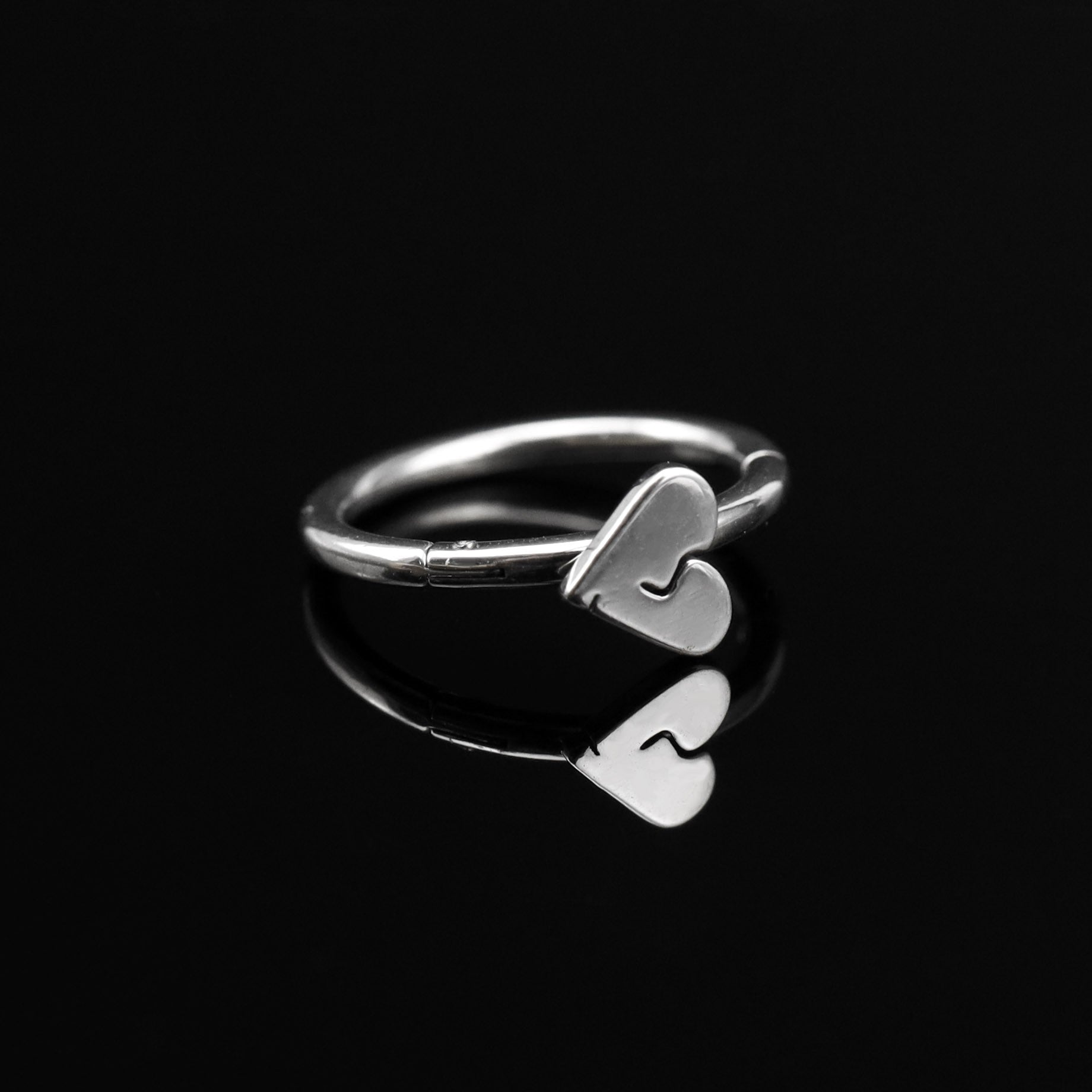 Broken Heart stainless steel Segment Hoop