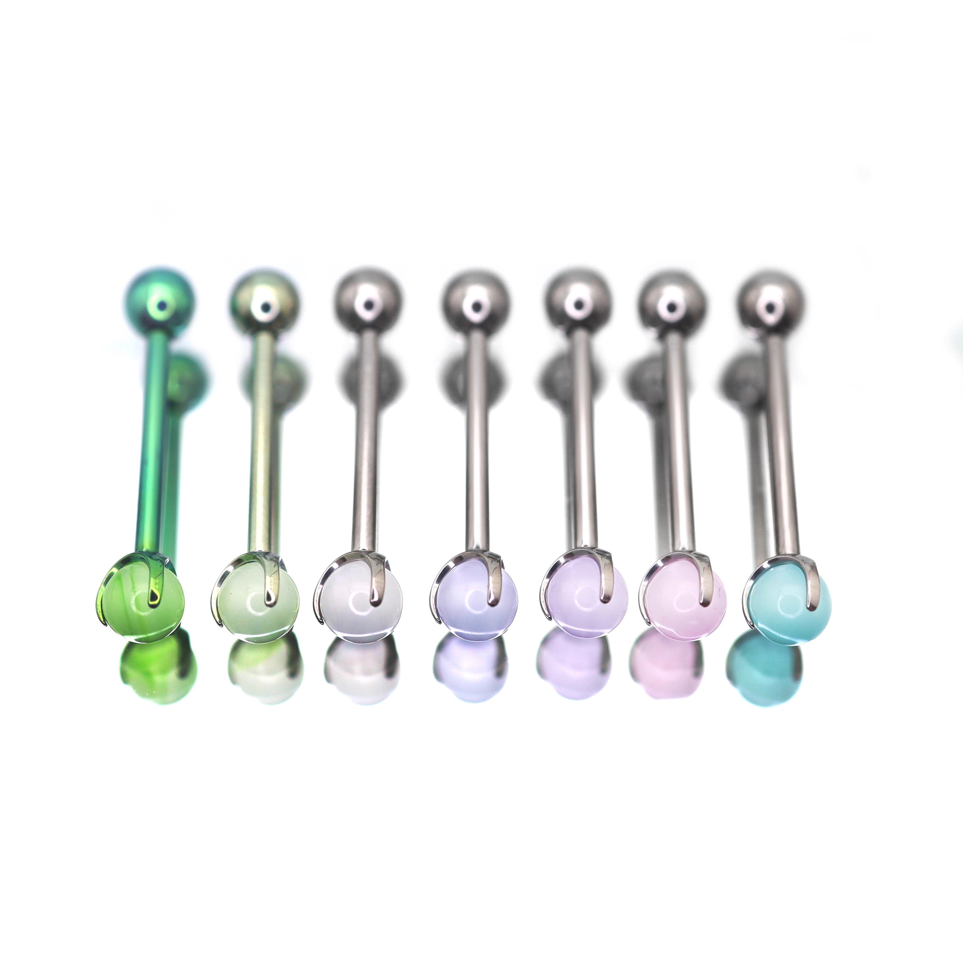 14G Pastel CZ Internally Threaded barbell stud