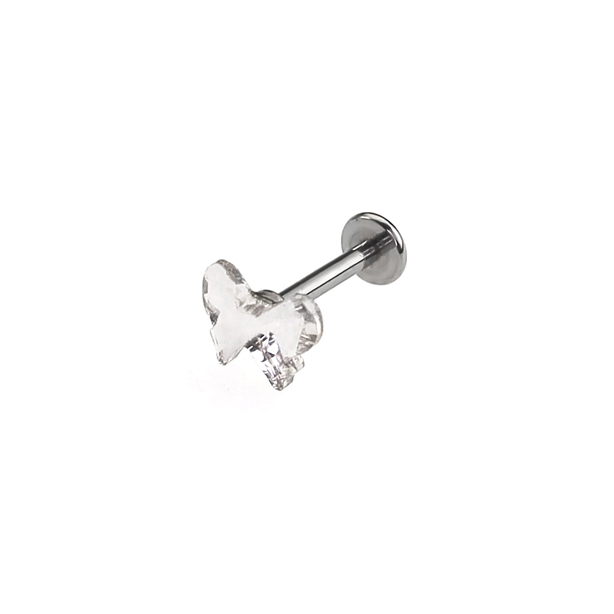 Crystal Rhinestone Bow Internally Threaded stainless steel Studs