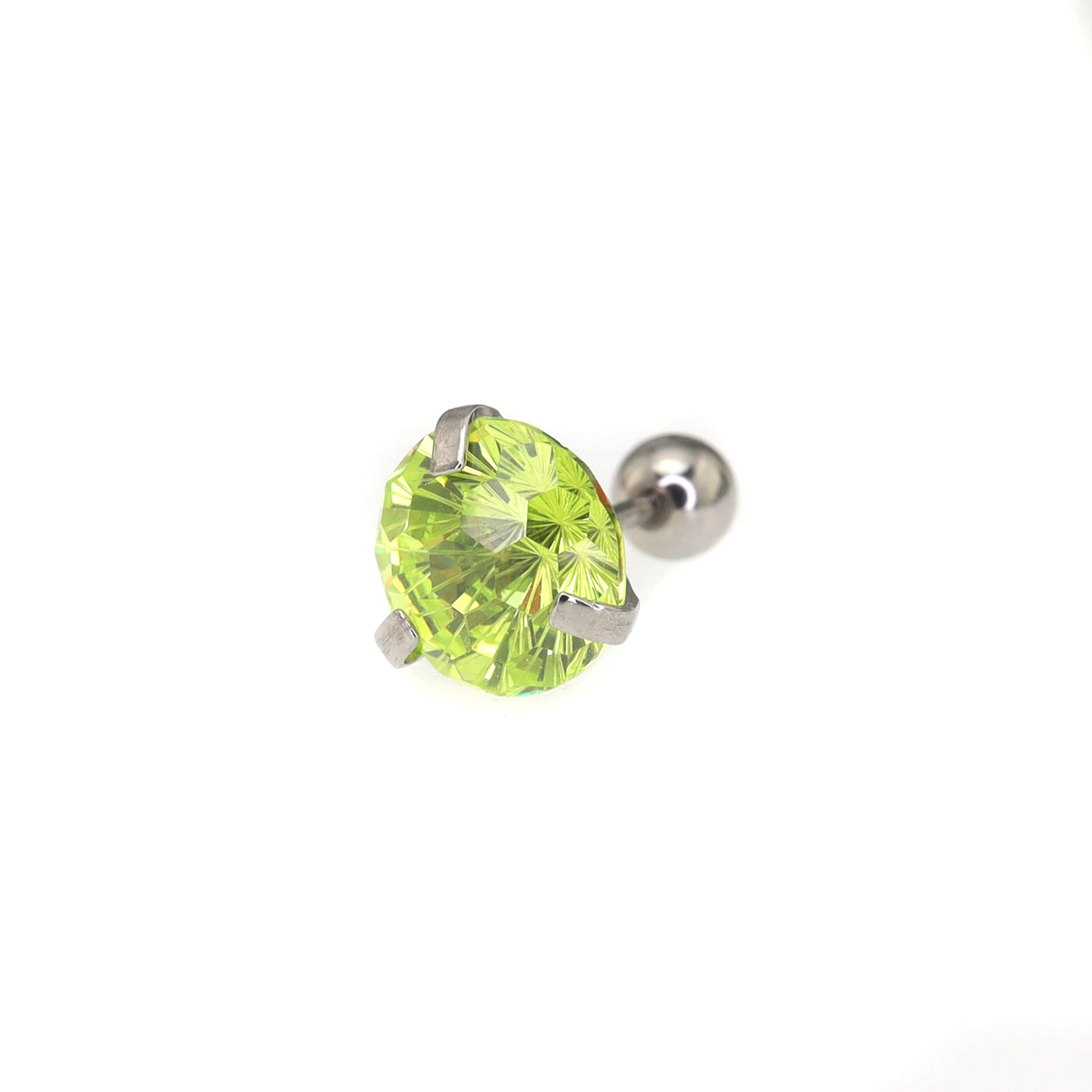 6mm Firework Cut CZ Ear Stud