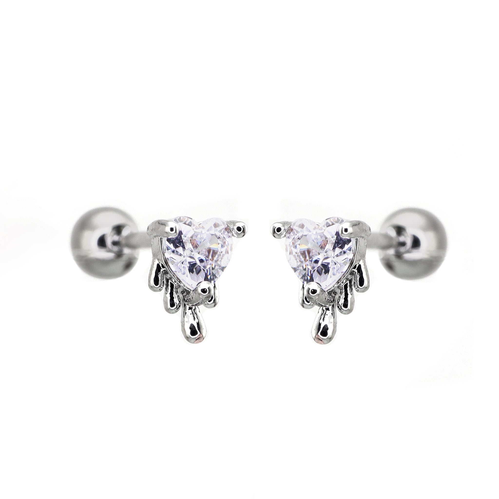 20G Fluid Art Heart CZ Ear Studs ph1