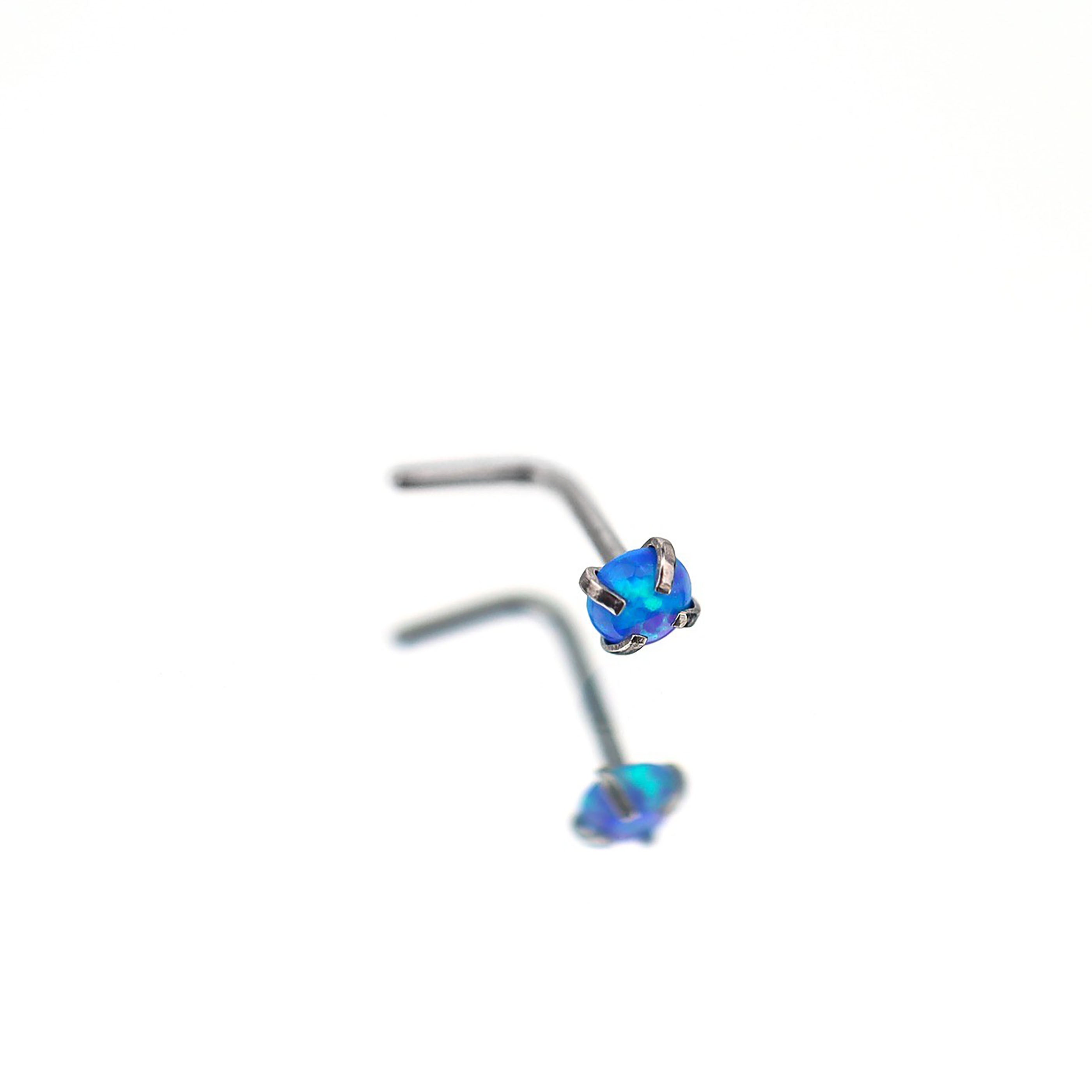 Opal L-Shape Nose Stud