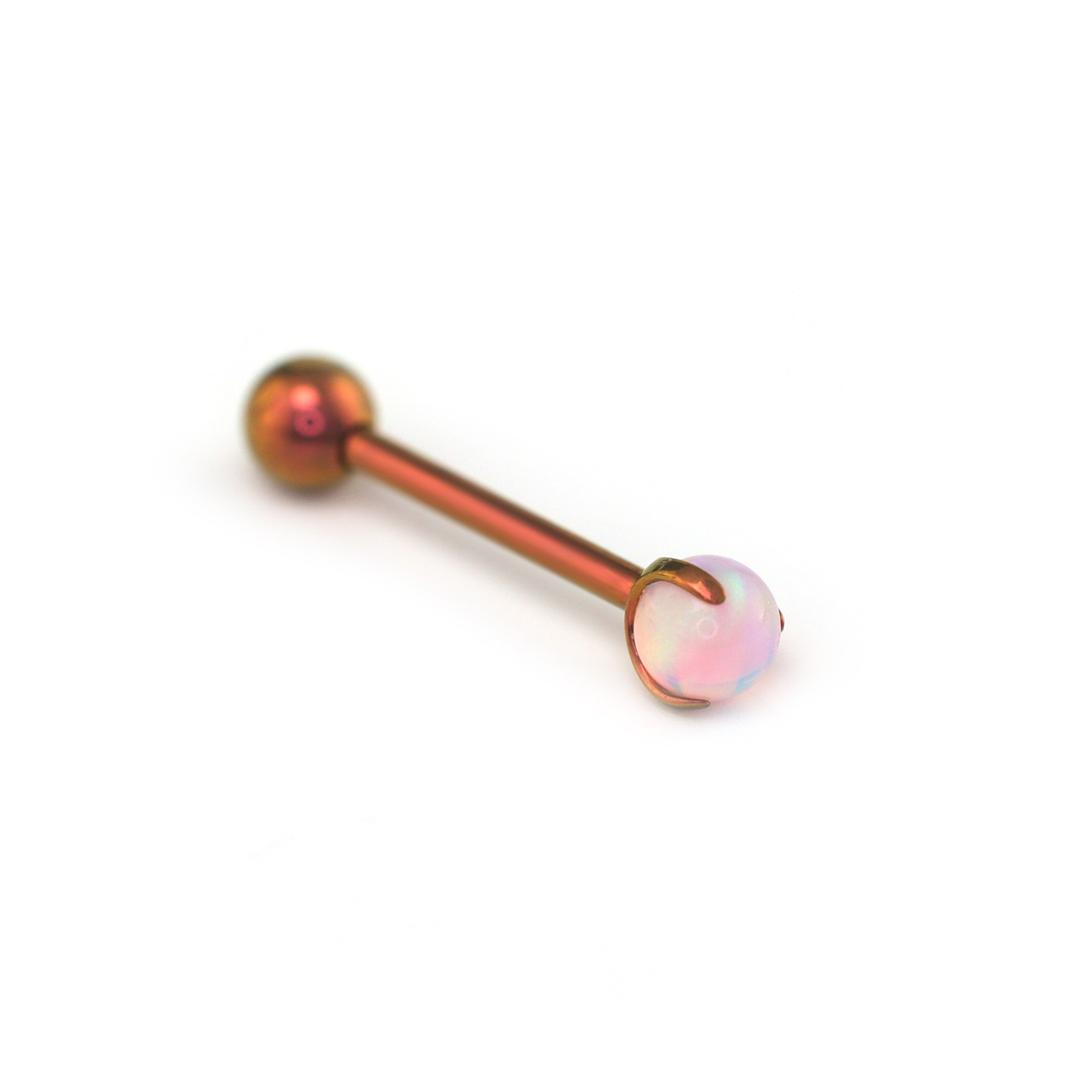Claw Set Opal Internally Threaded Titanium barbell stud