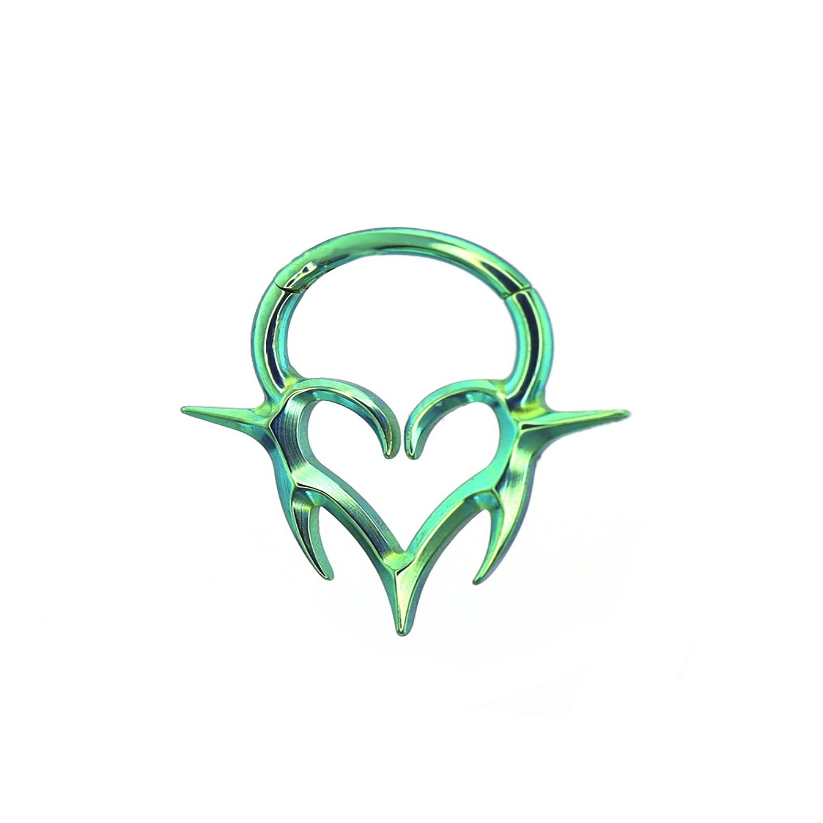 Heart-shaped Flame Segment Hoop