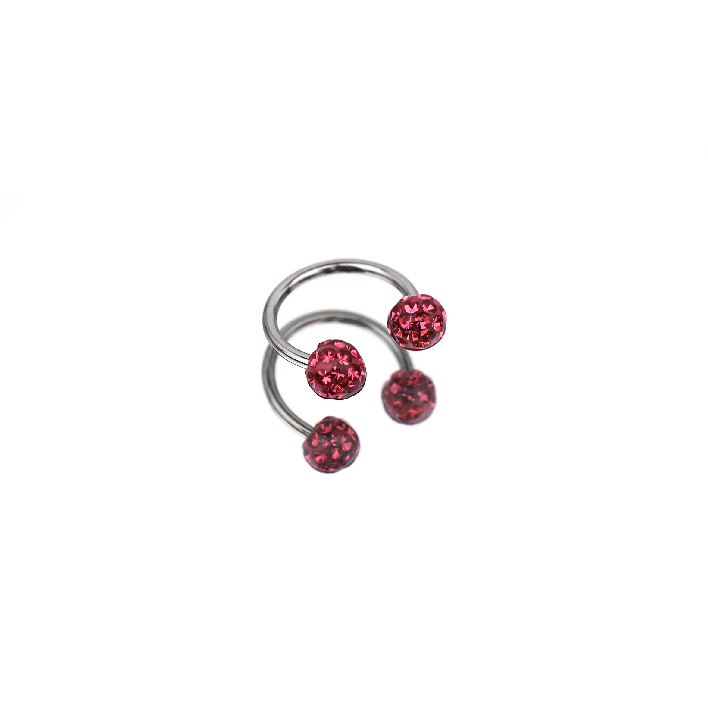 Full CZ Ball Horseshoe Ring