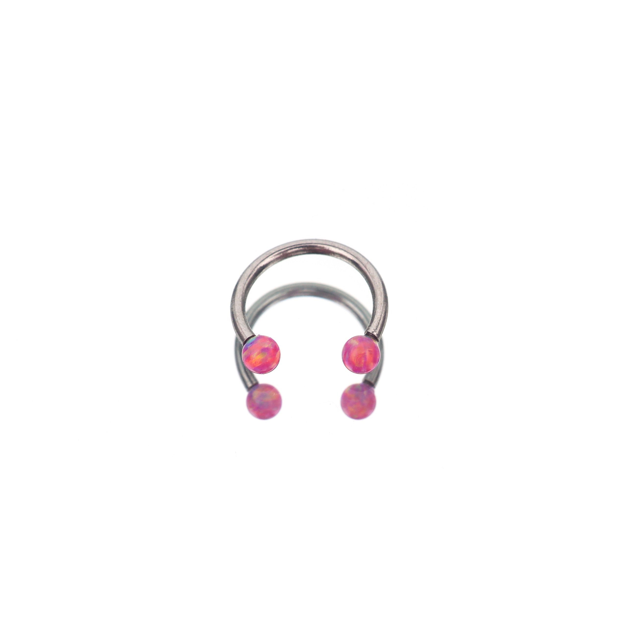 16G Opal Internally Threaded Horseshoe Ring