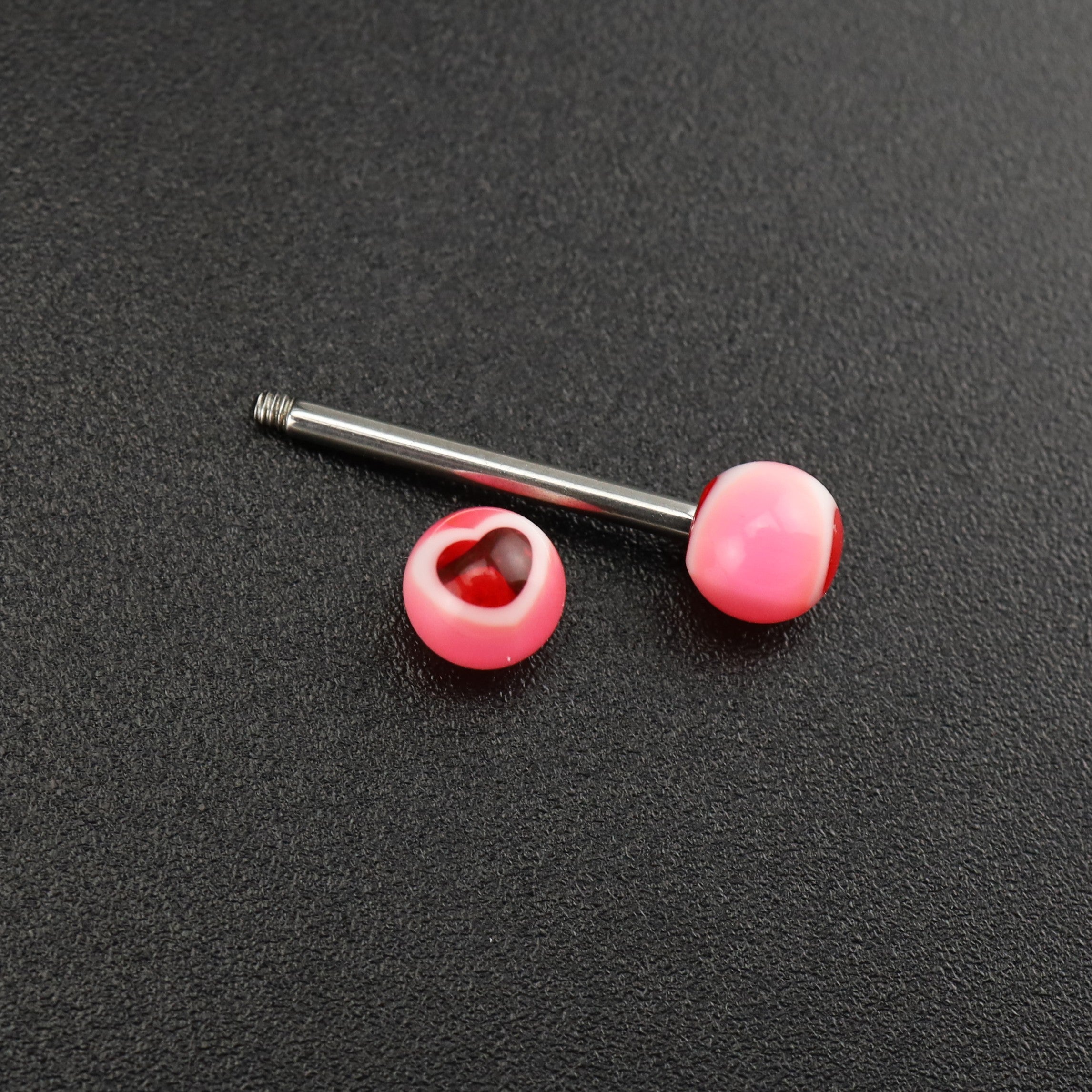 8PCS Heart Shaped Acrylic Barbell Studs Set