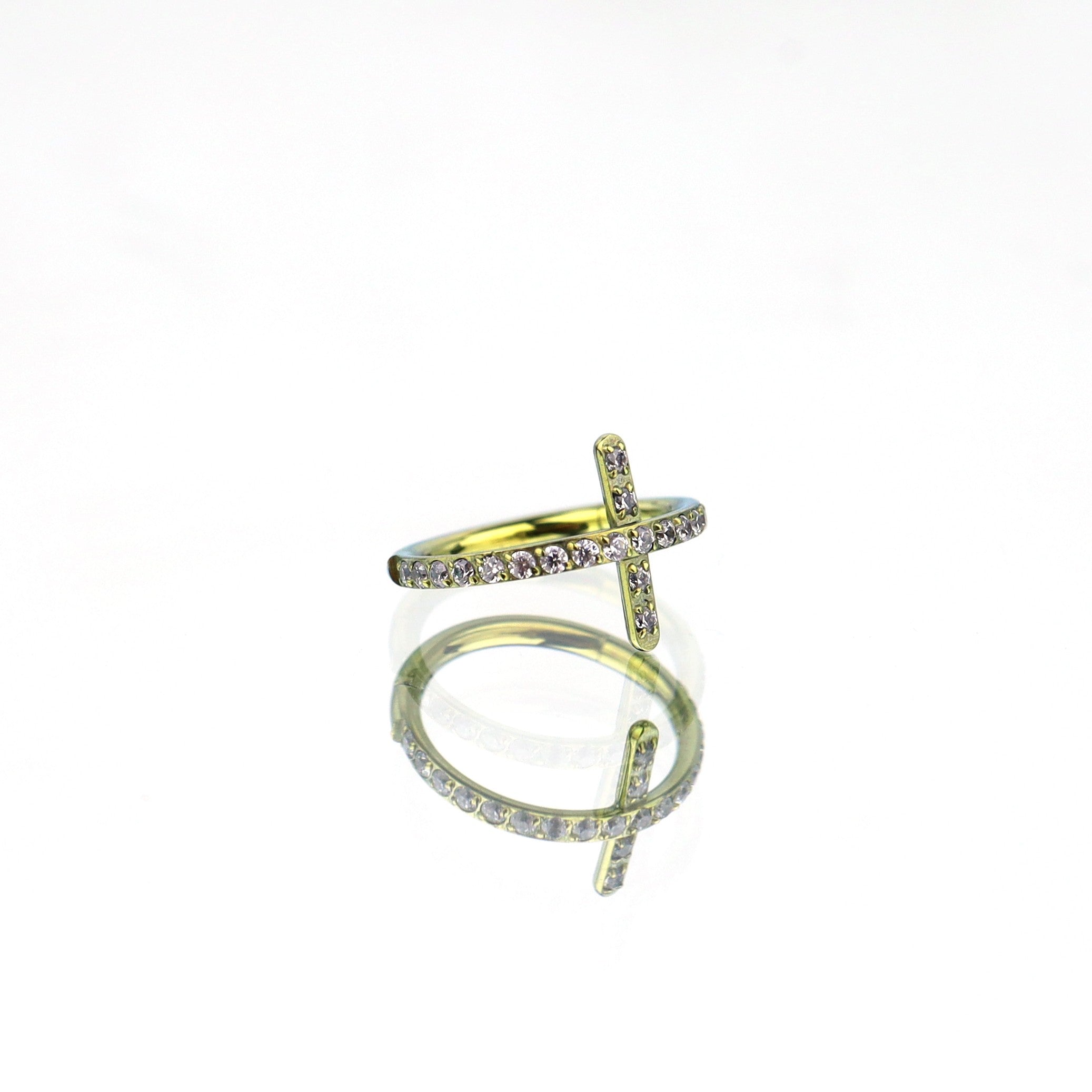 Cross CZ Titanium Segment Hoop