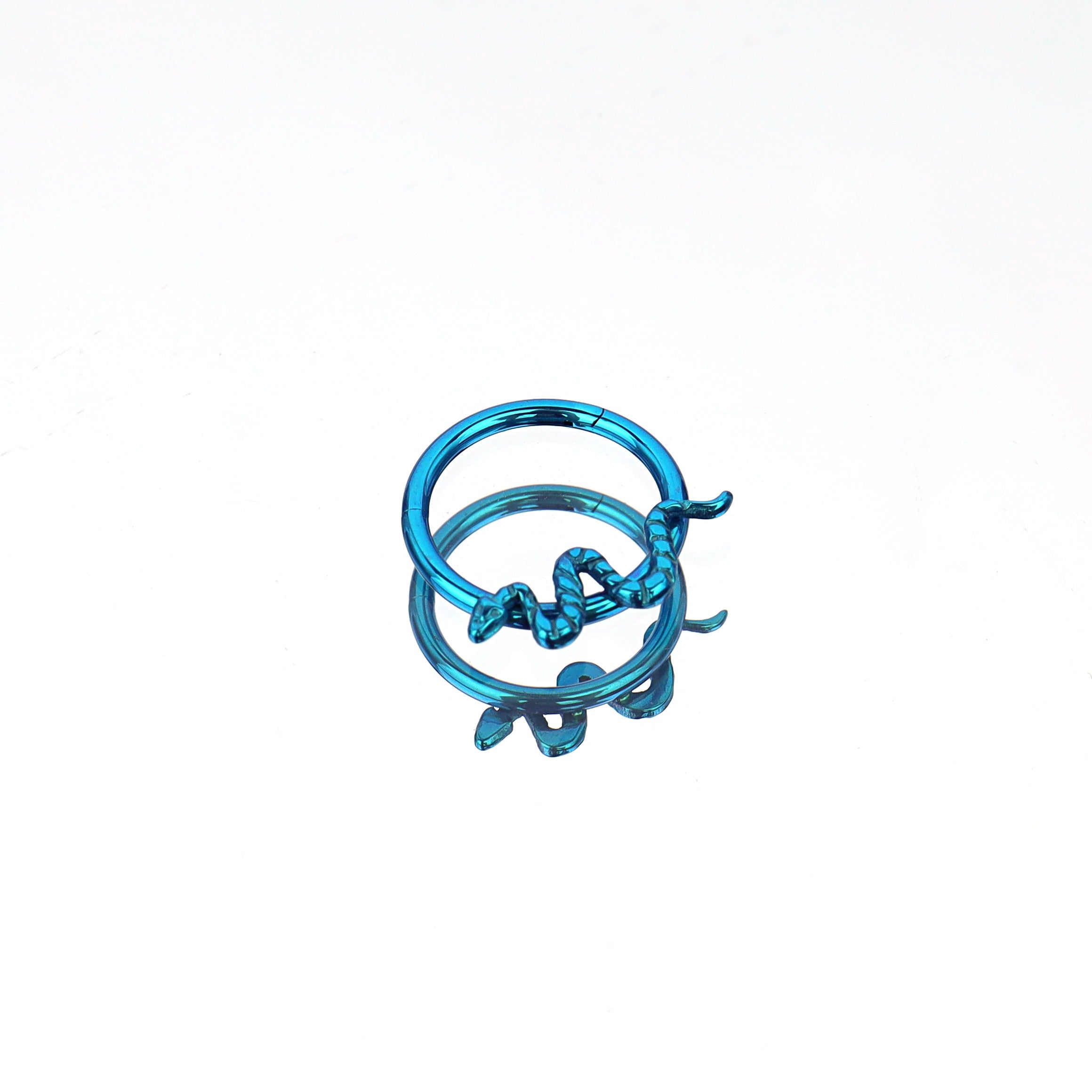 Engraved Serpent Titanium Segment Hoop