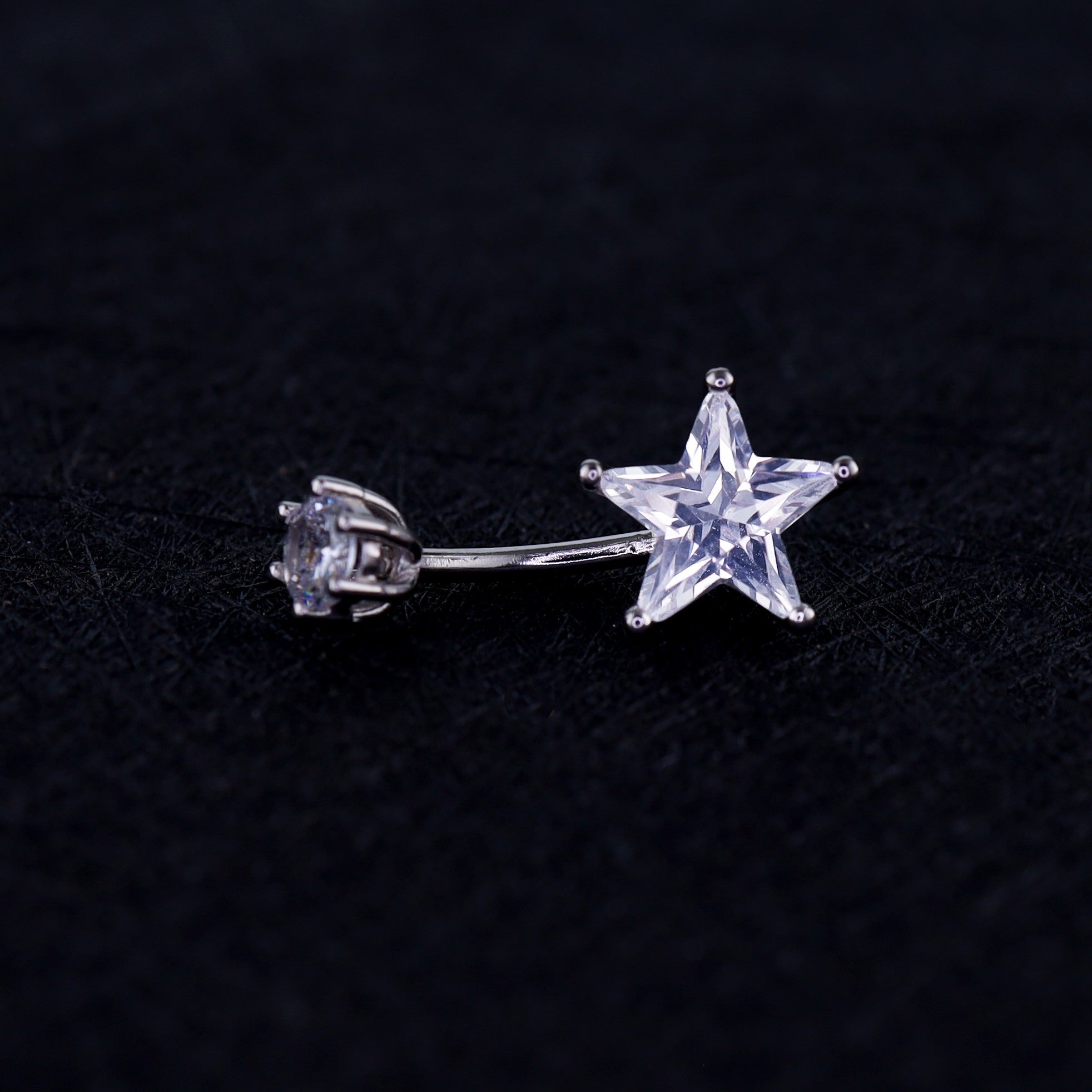 Pentagram CZ S925 Sterling Silver Belly Ring