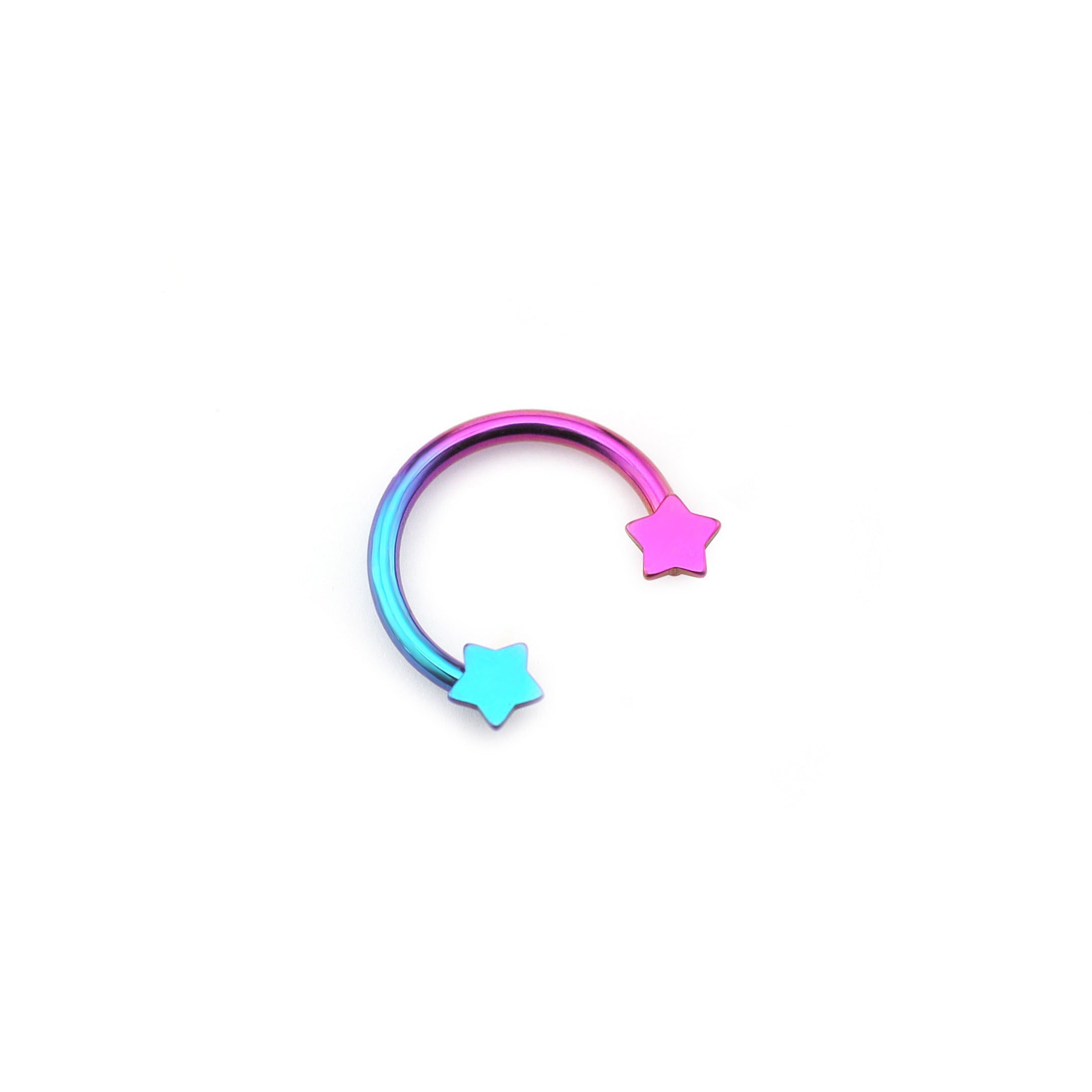 Star Shaped Titanium Horseshoe Ring