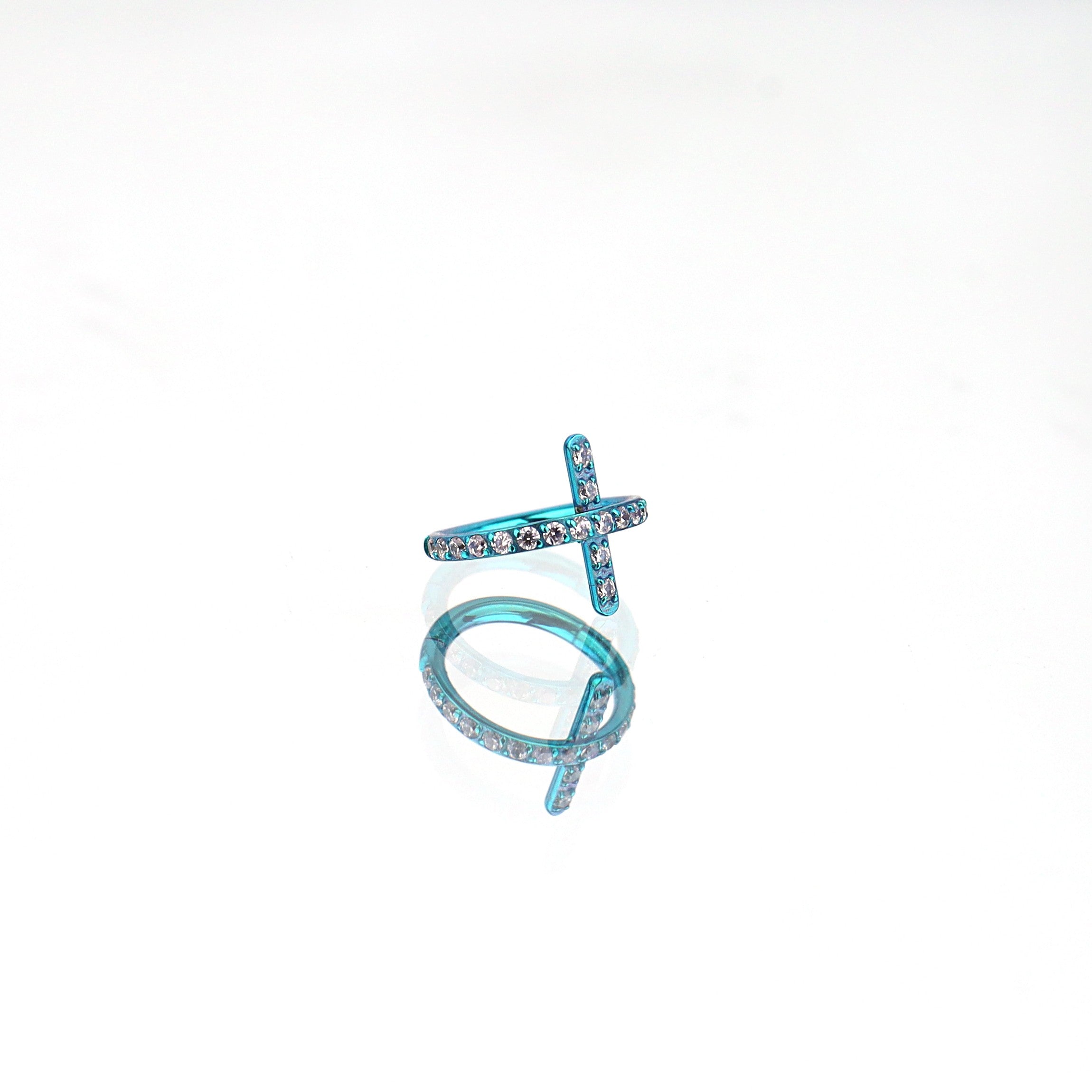 Cross CZ Titanium Segment Hoop