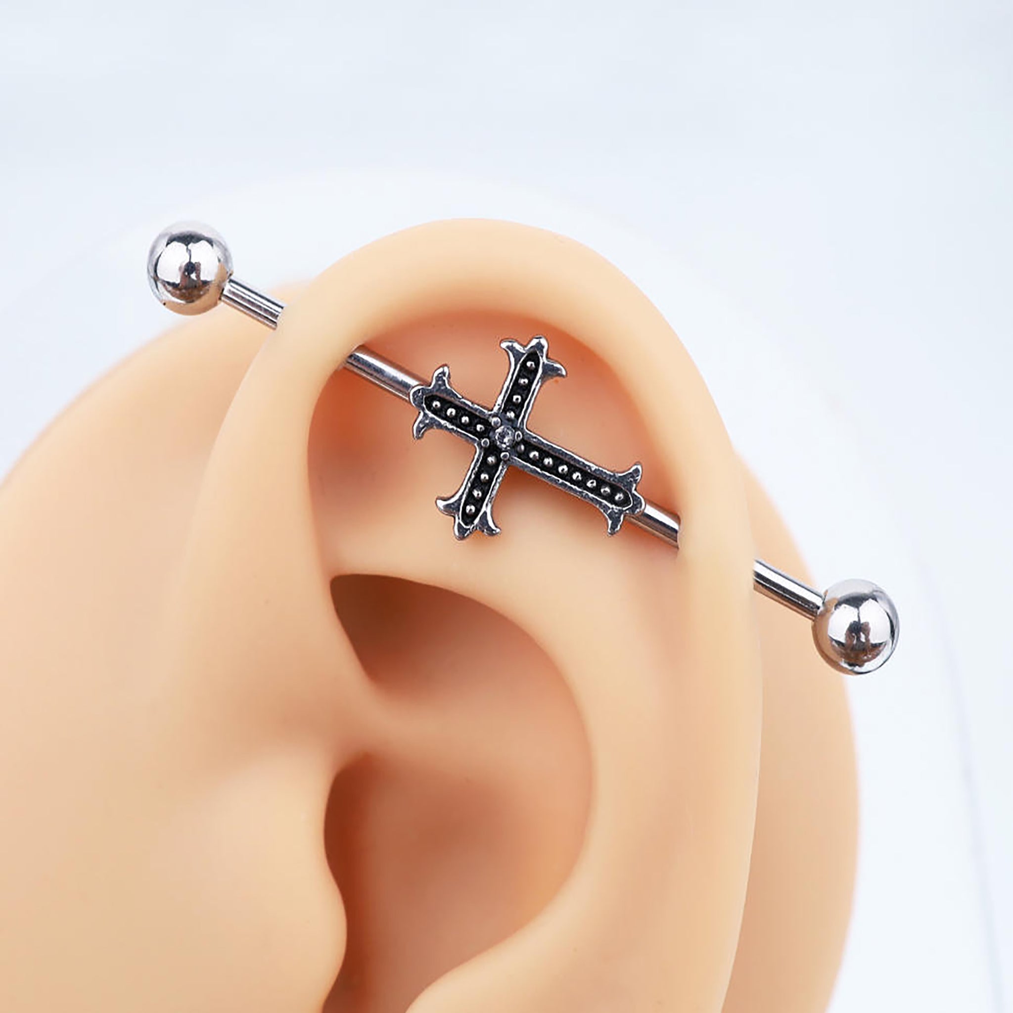 クリスタルクロス ステンレススチール インダストリアルバーベル