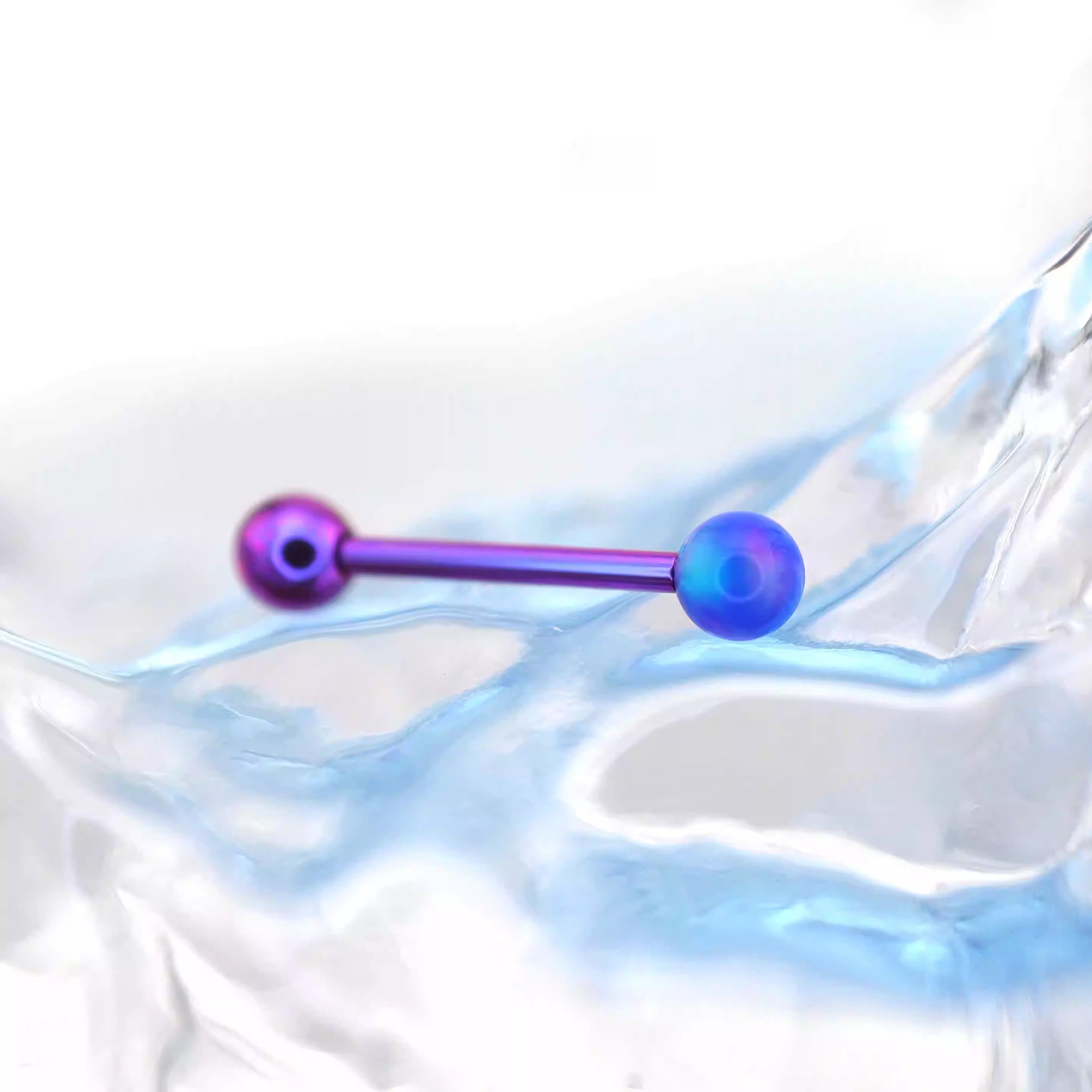 14G Opal Internally Threaded Titanium barbell studs
