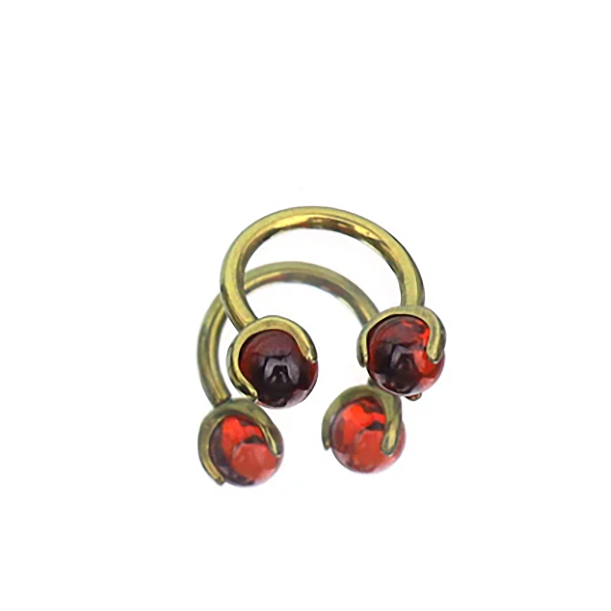 16G CZ ball Titanium Horseshoe Ring