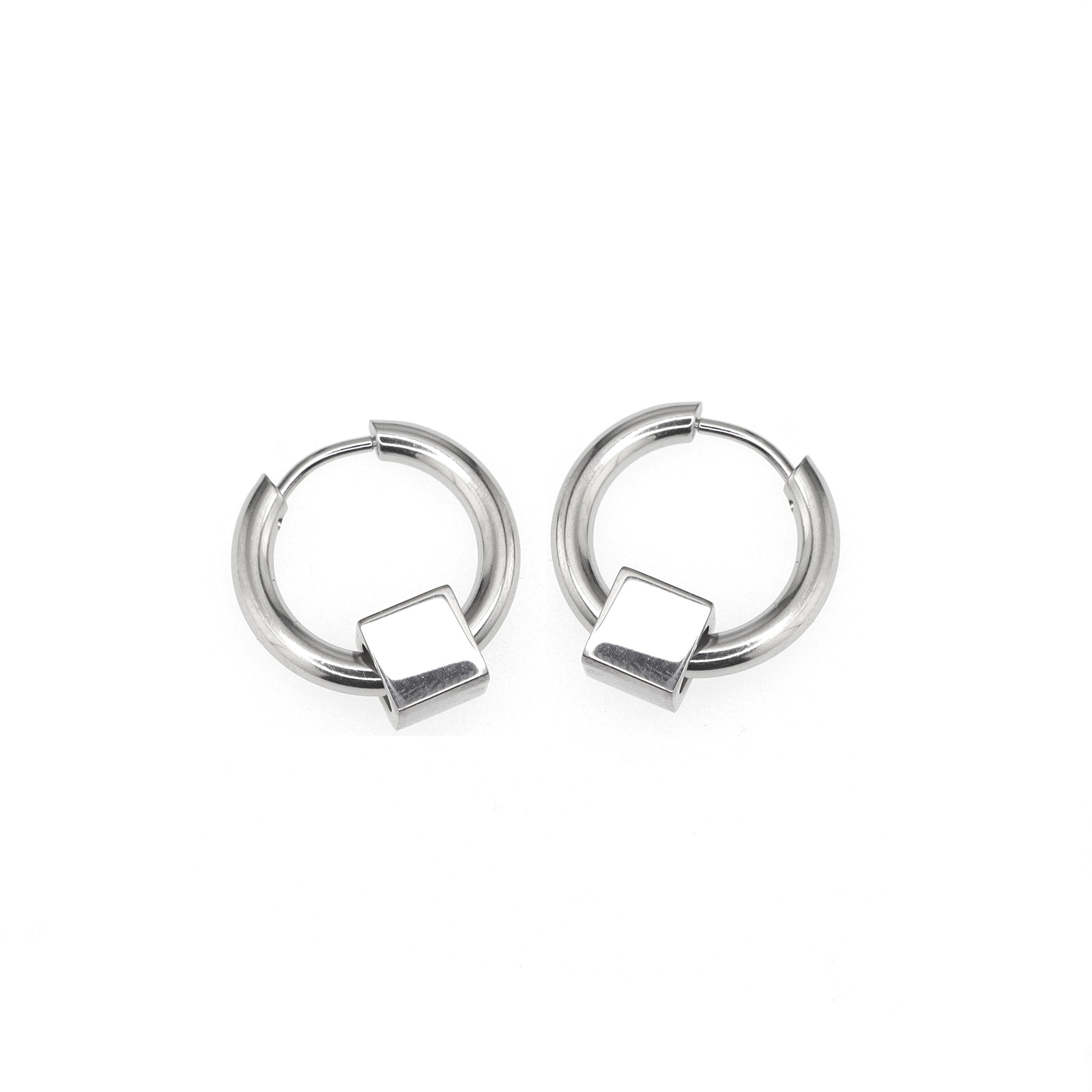 Square Pendant Stainless Steel Earrings
