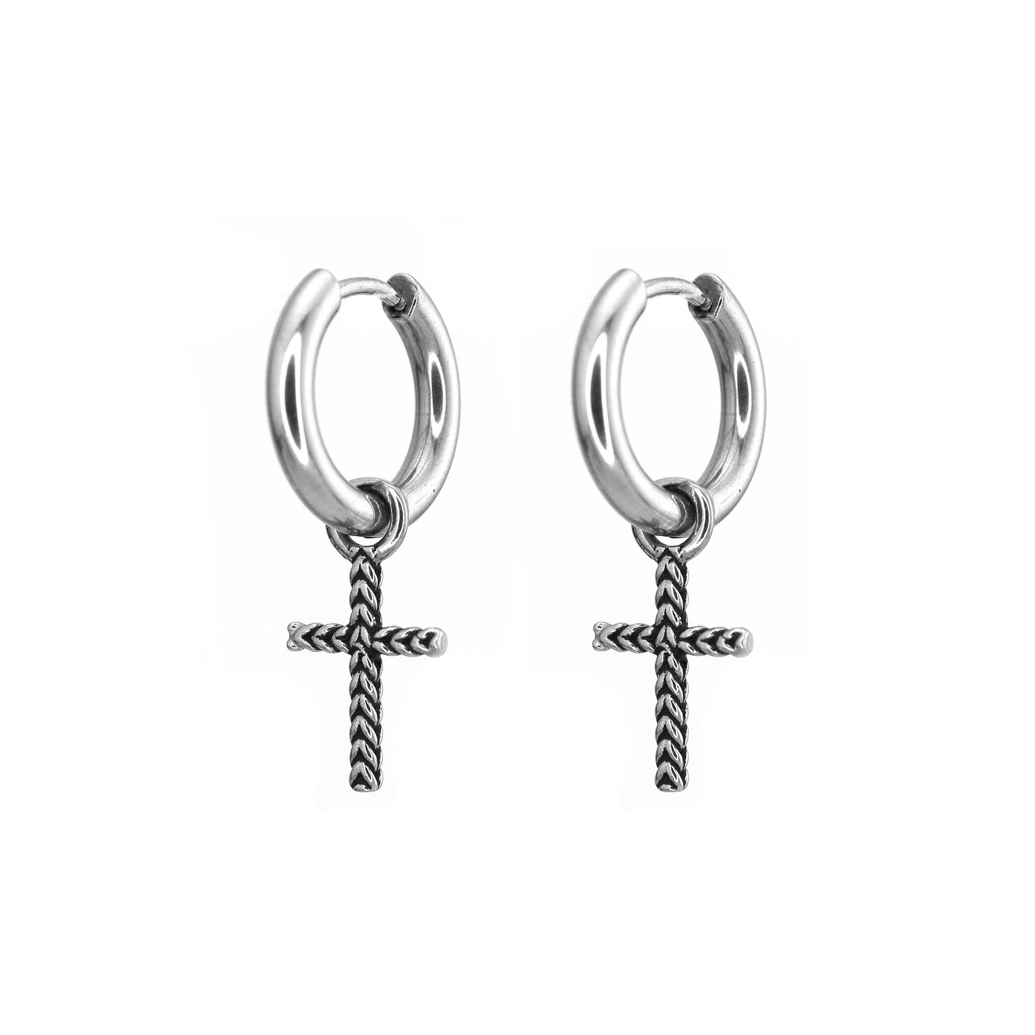 Woven Cross Pendant stainless steel Earrings ph1
