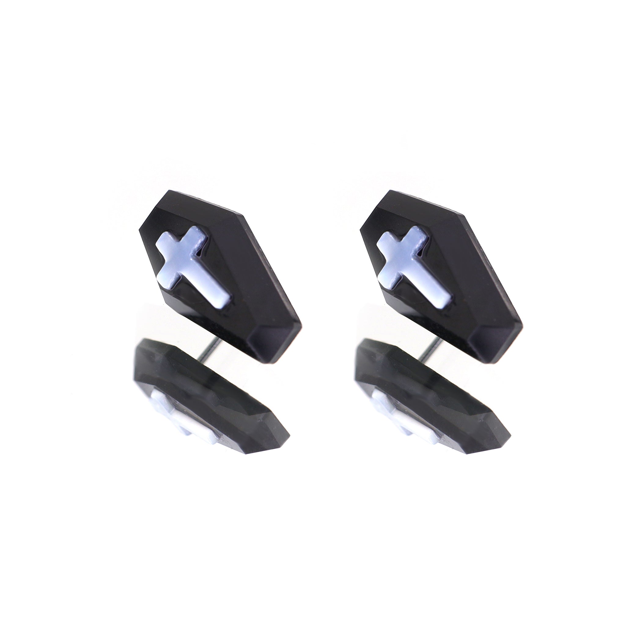 Resin Cross Coffin Ear Studs ph1