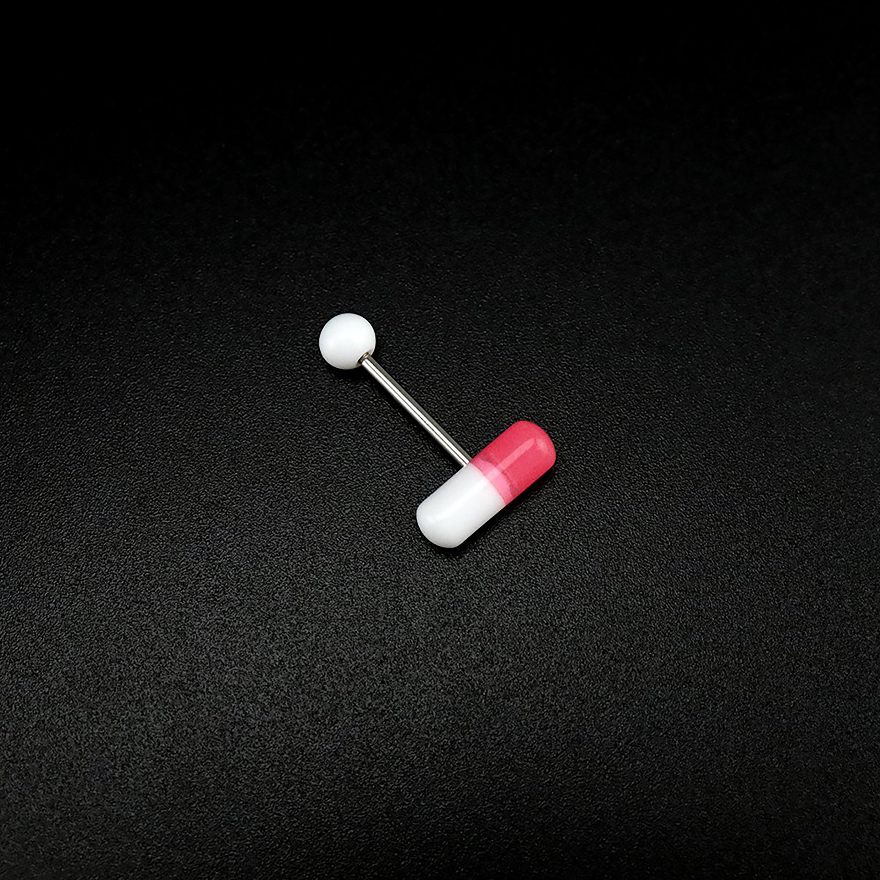 Funny Pill Acrylic Tongue Barbell