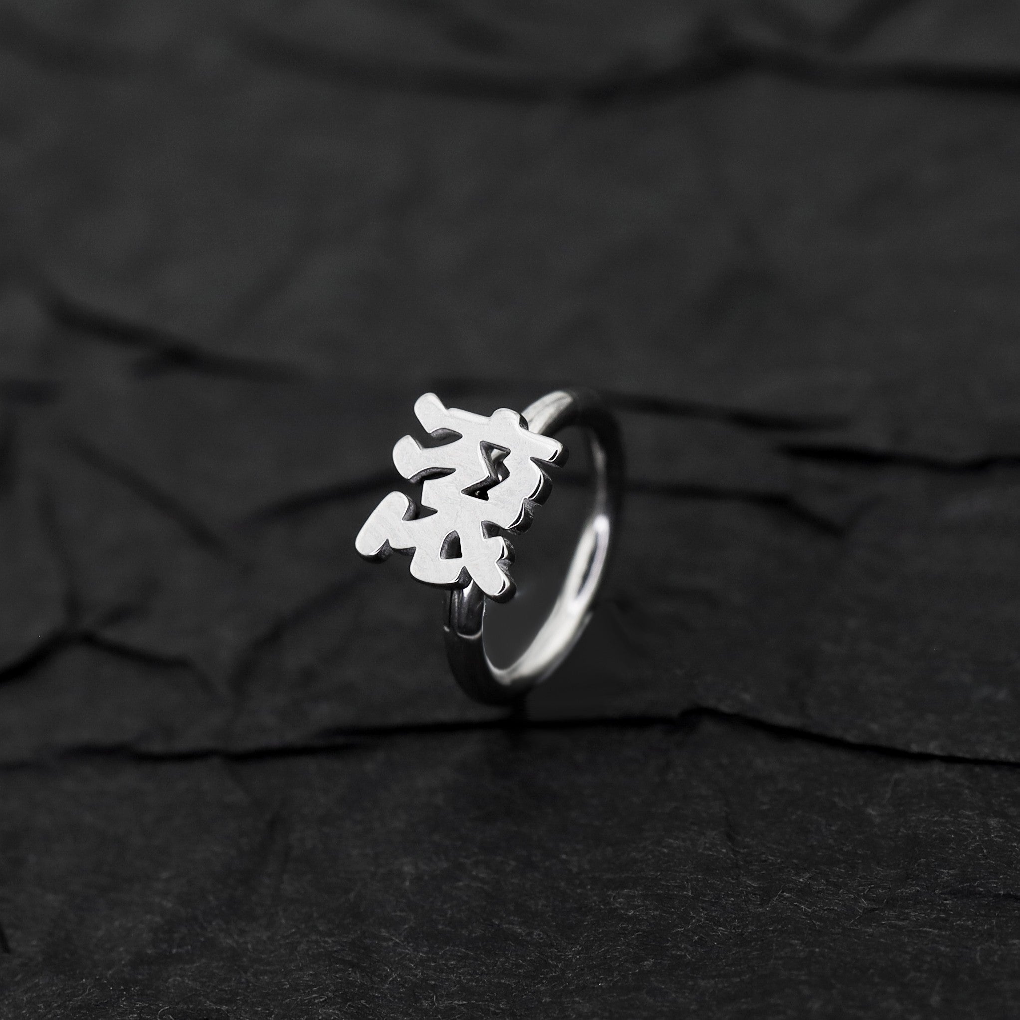 Oriental Symbol stainless steel Segment Hoop