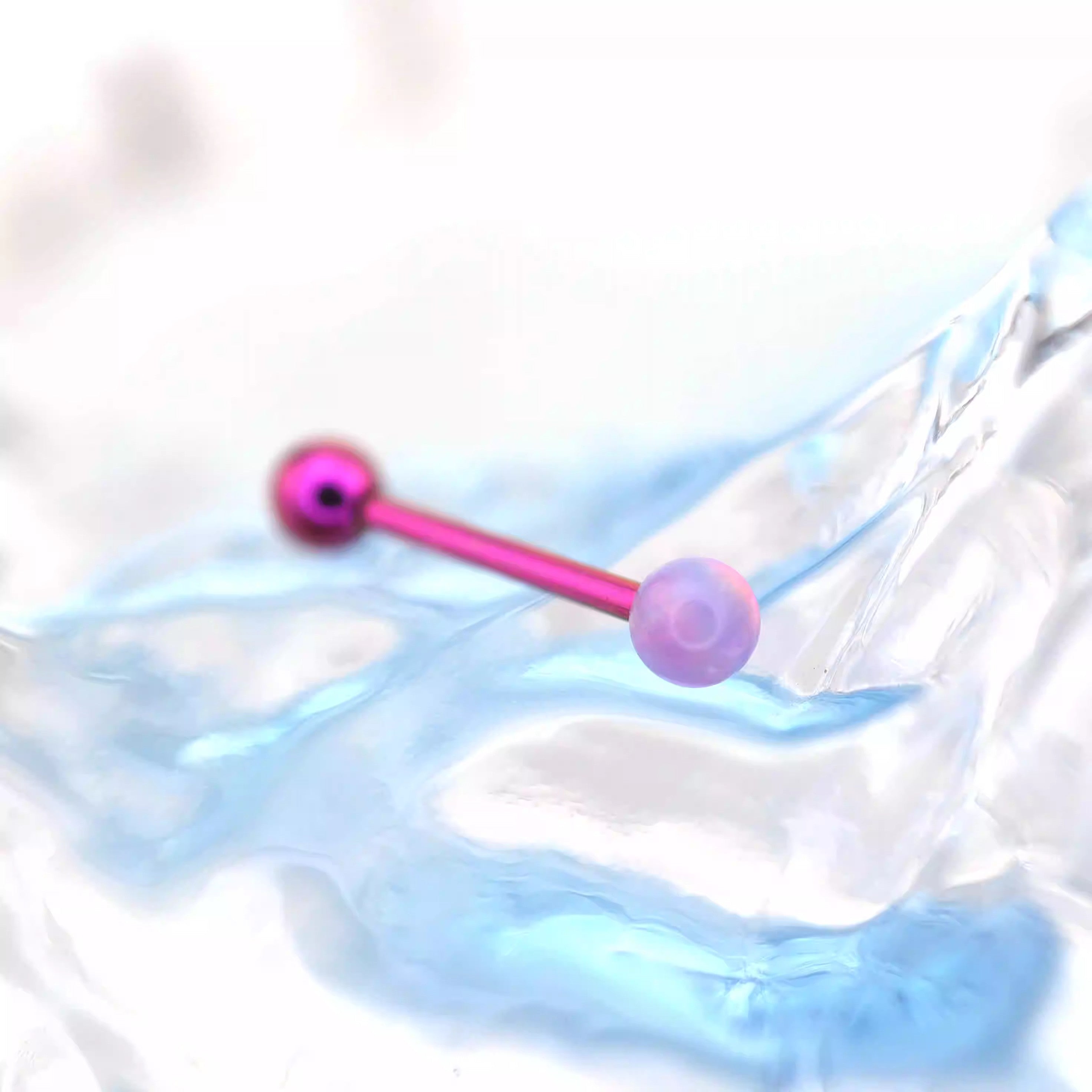 14G Opal Internally Threaded Titanium barbell studs