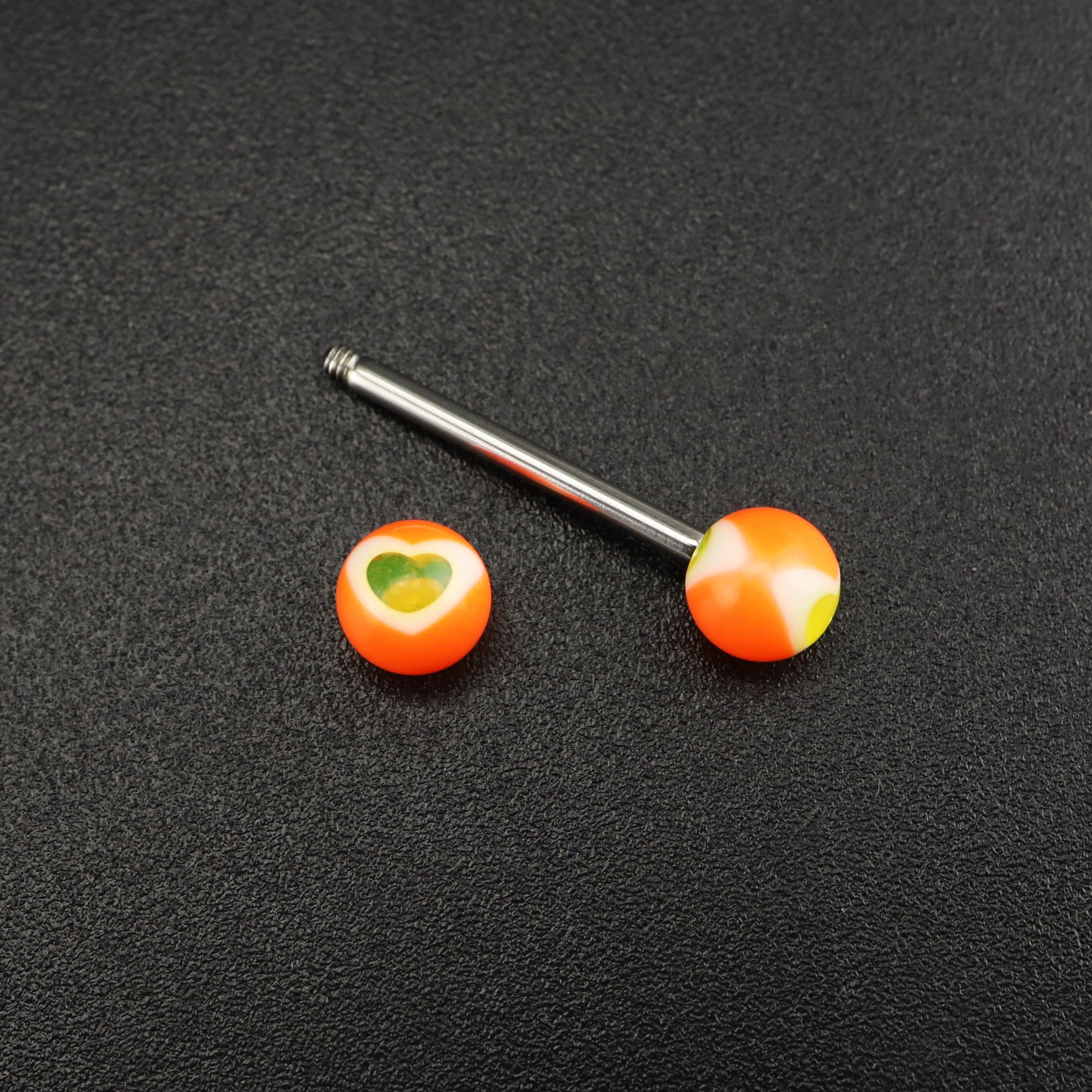 8PCS Heart Shaped Acrylic Barbell Studs Set