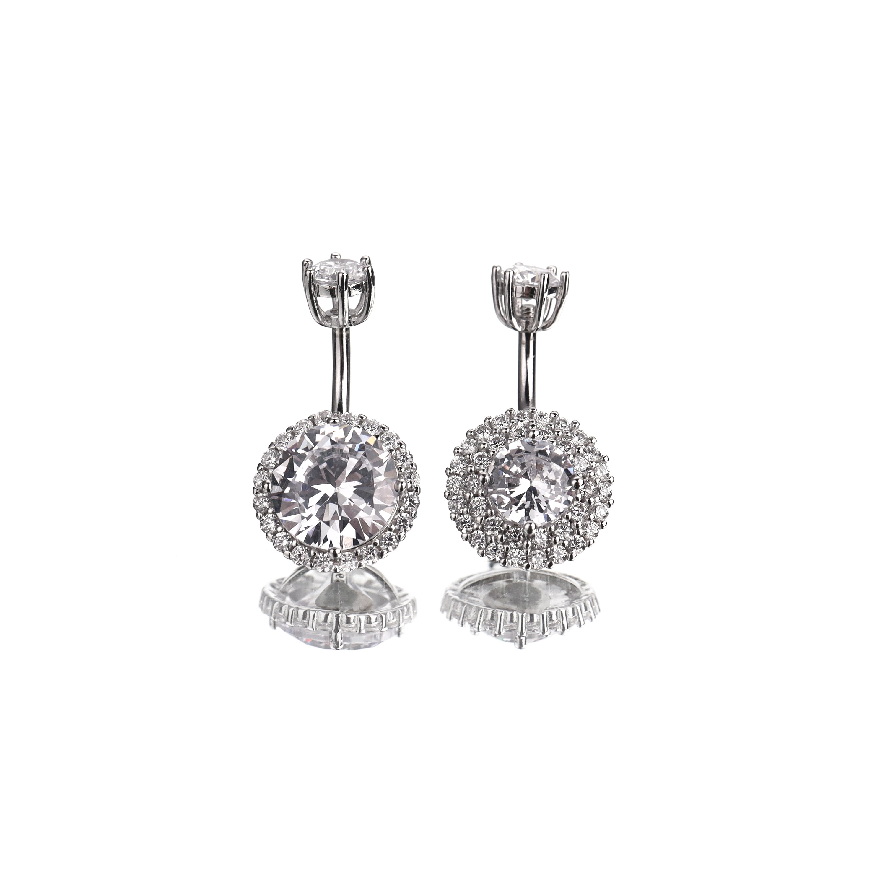 Sterling Silver Single Row Crystal Navel Ring ph3 未完成
