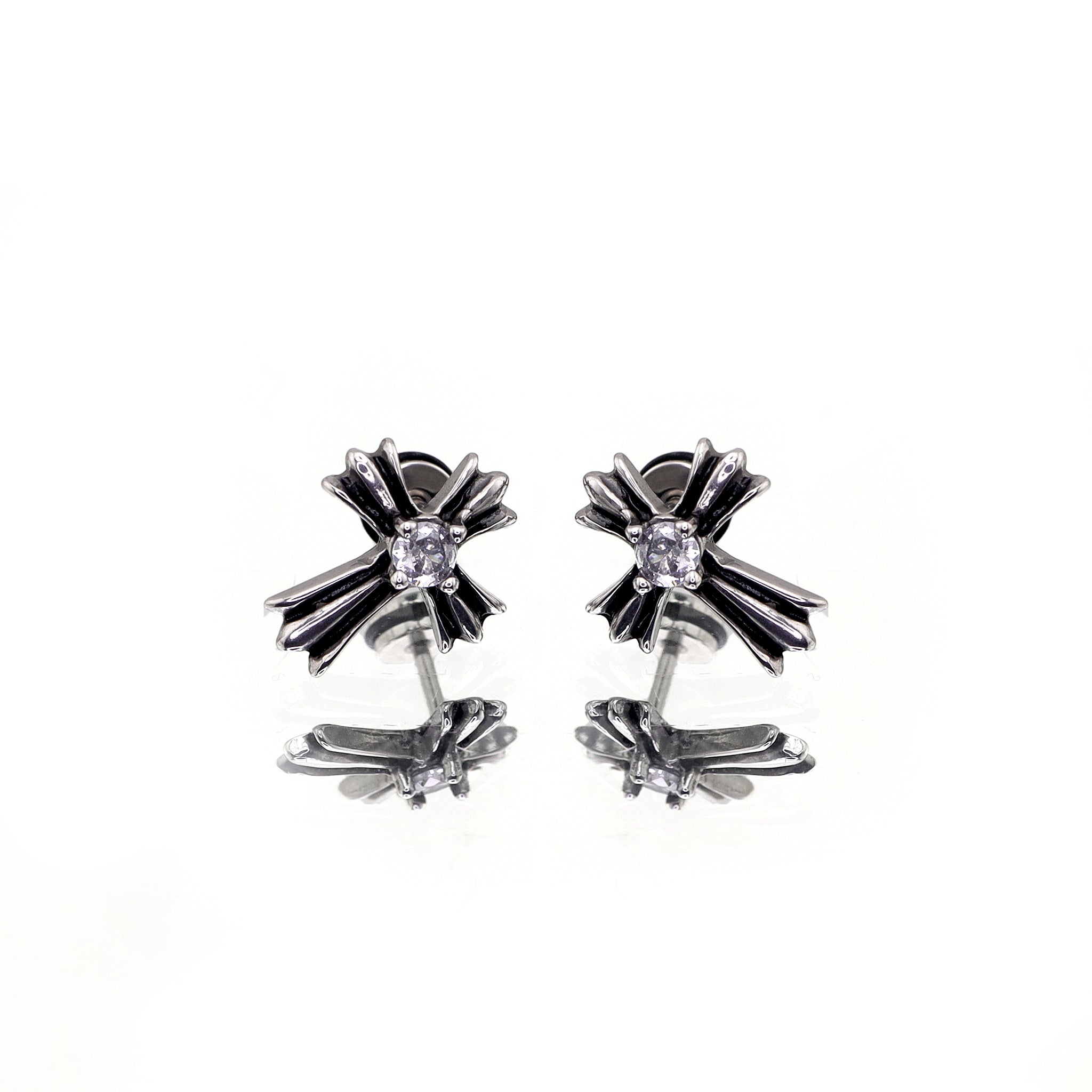 Chrome Hearts Style CZ Cross stainless steel Ear Studs ph1