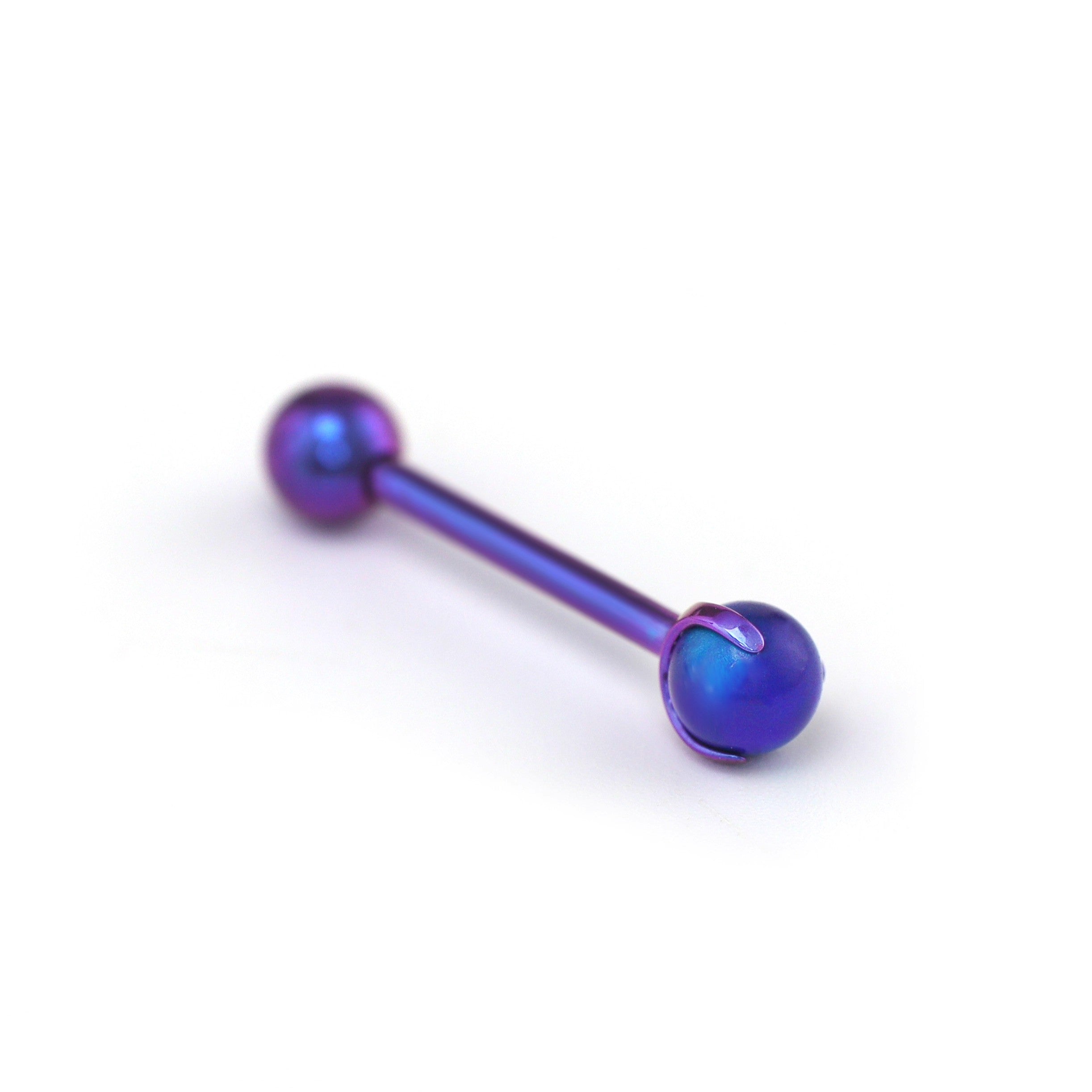 Claw Set Opal Internally Threaded Titanium barbell stud